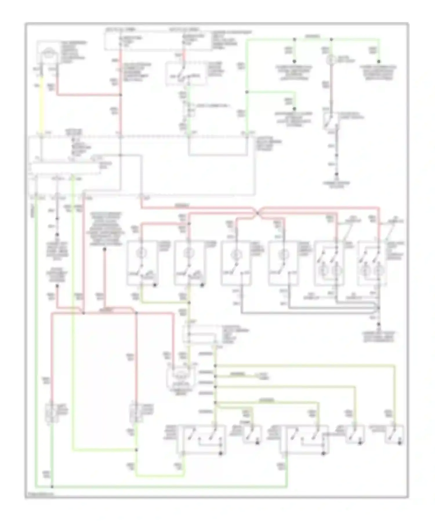 Montero Mitsubishi III (1999-2006): Courtesy lamps circuit, without keyless entry