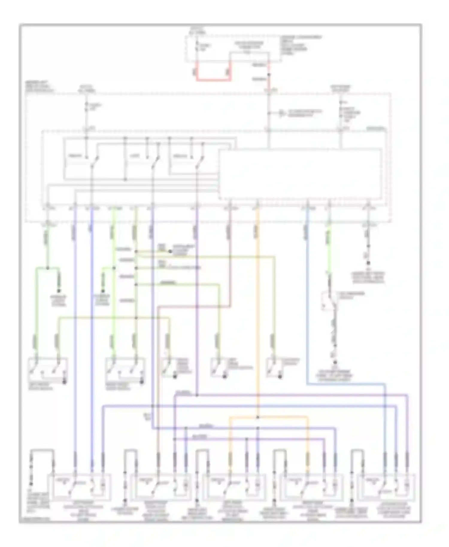 Montero Mitsubishi III (1999-2006): Power door locks circuit, with keyless entry (1 of 2)