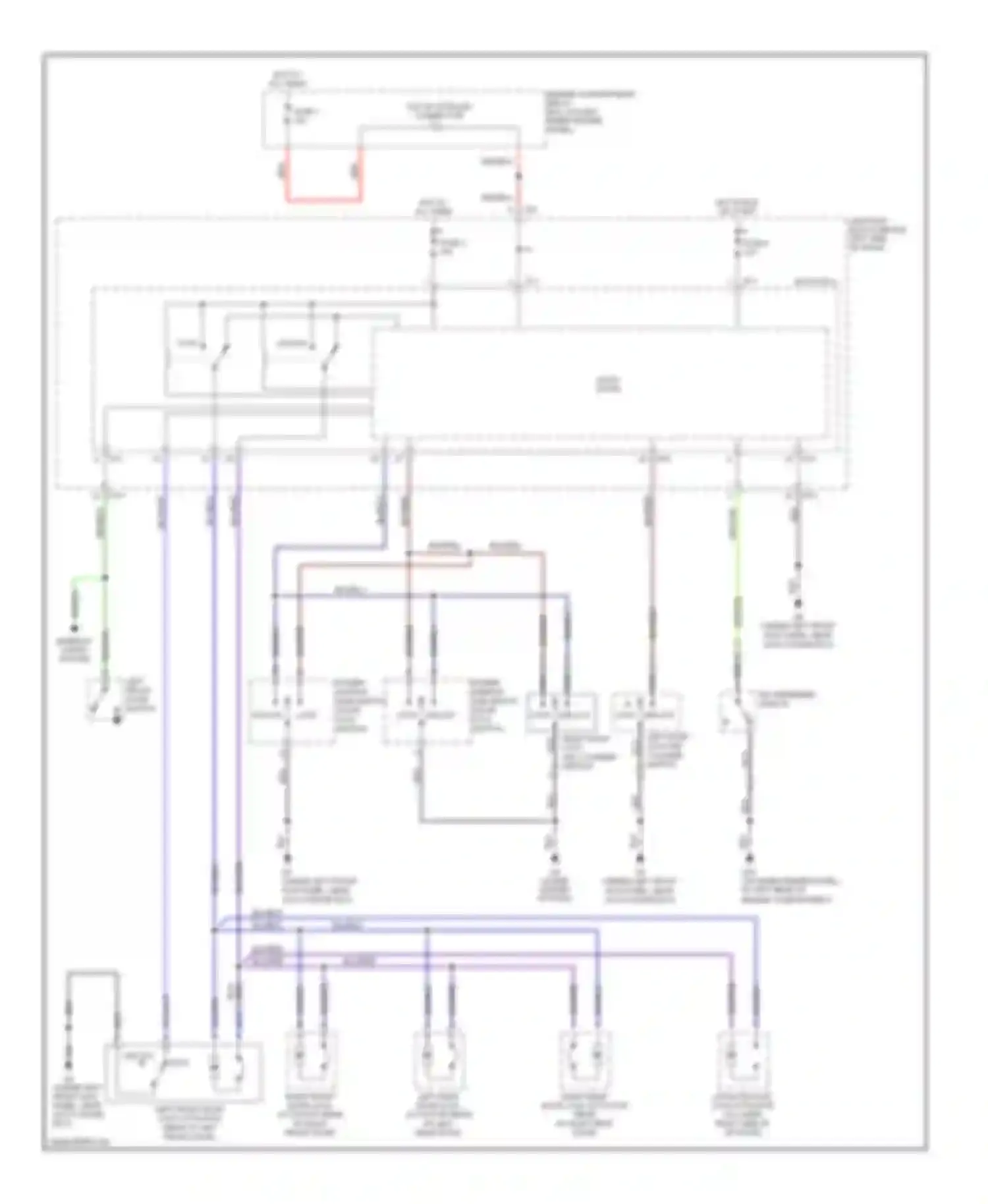 Montero Mitsubishi III (1999-2006): Power door locks circuit, without keyless entry