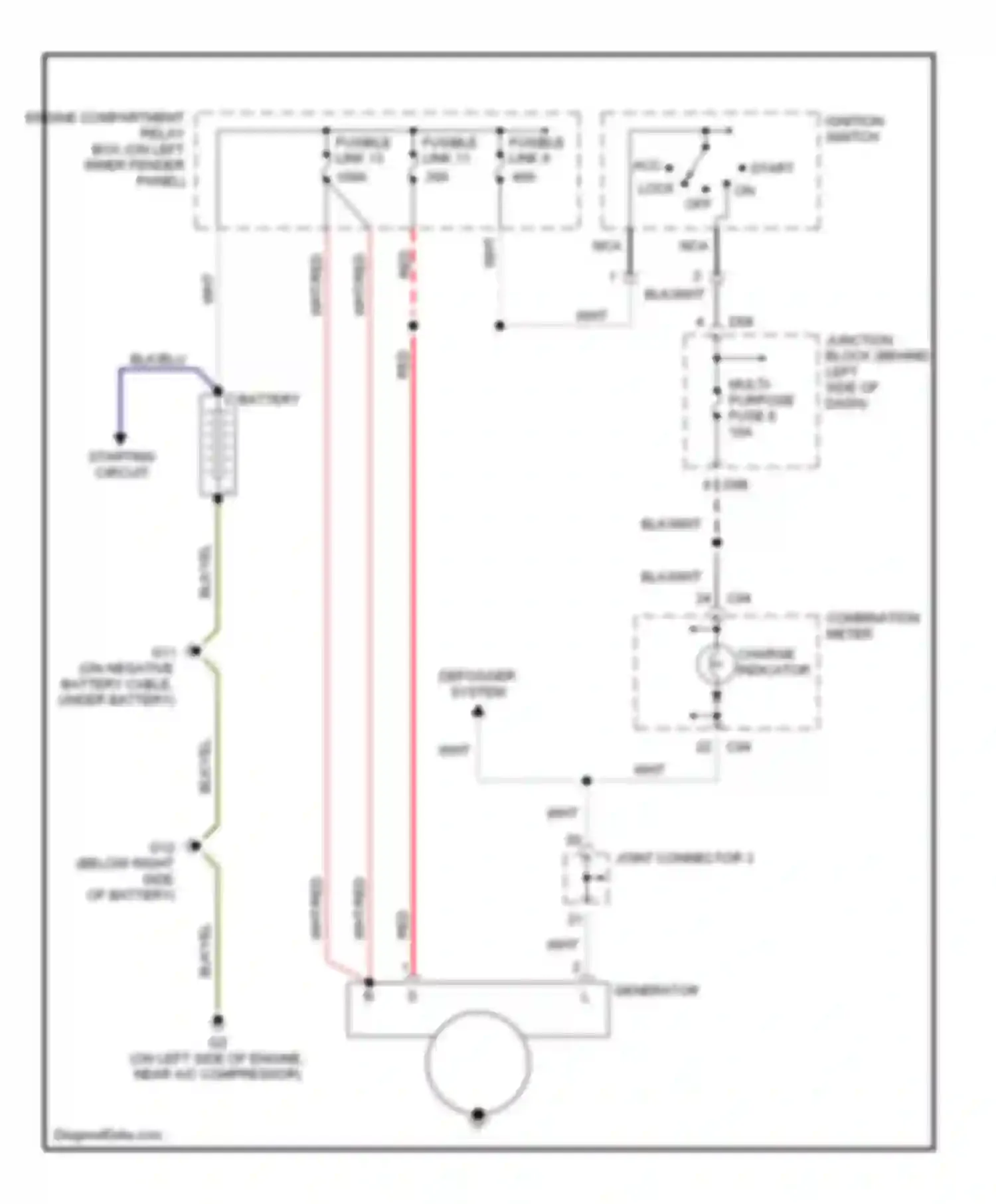 Montero Mitsubishi III (1999-2006): Charging circuit