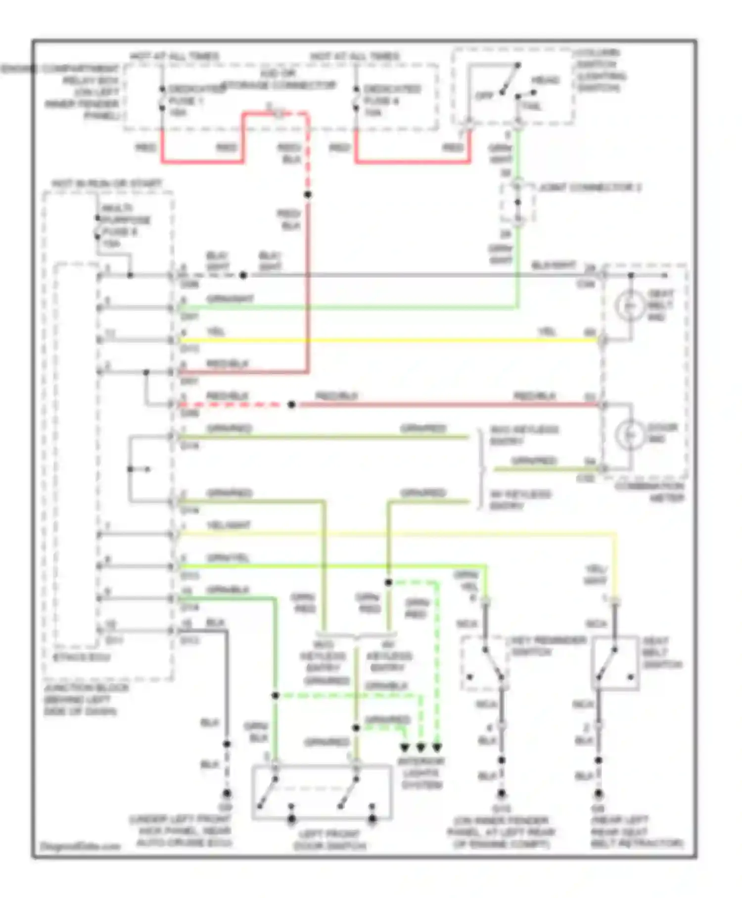 Montero Mitsubishi III (1999-2006): Warning systems circuit