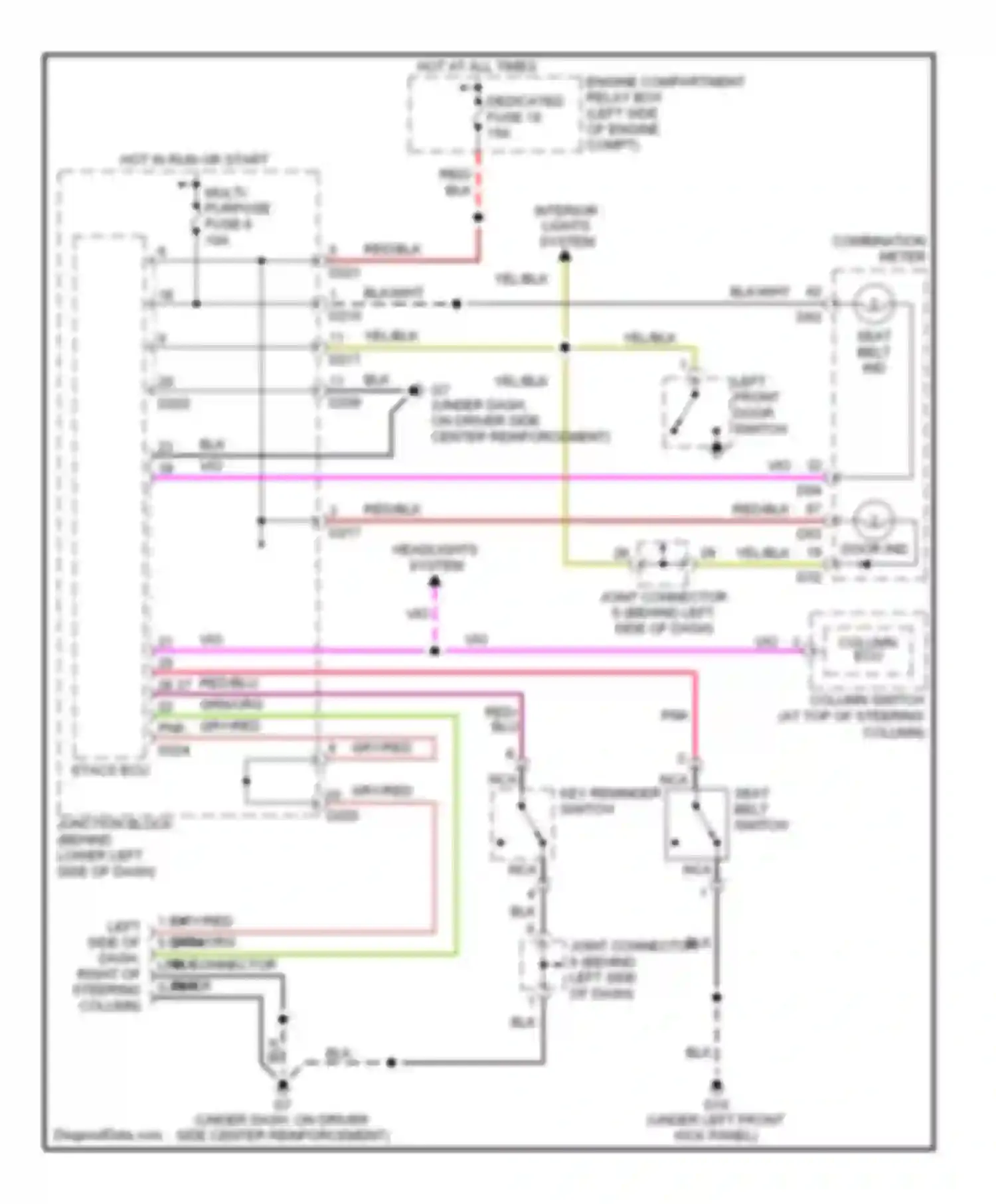 Wiring diagram combination meter for Mitsubishi Montero III (1999-2006) (16 of 24)