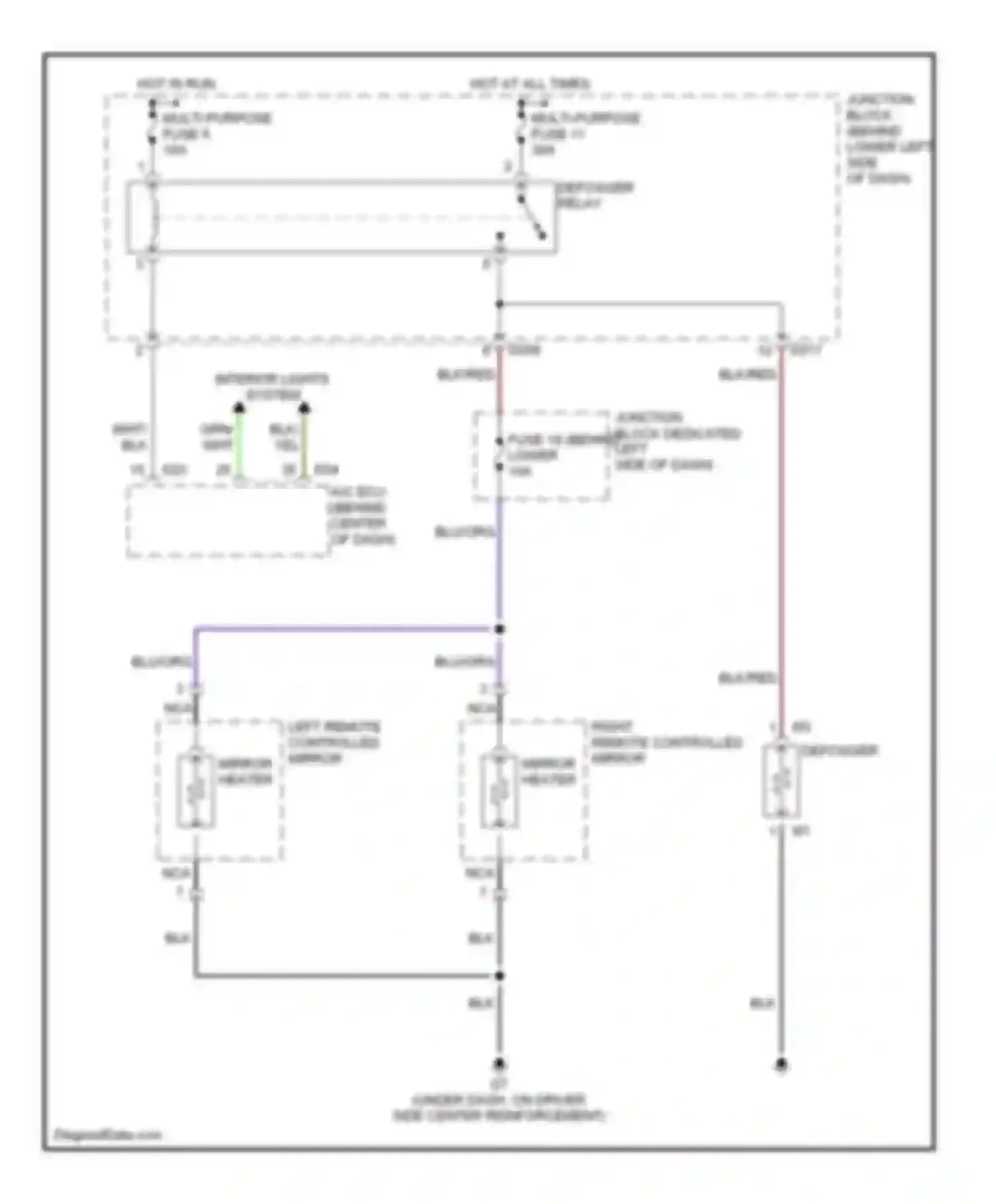 Wiring diagram hot in run for Mitsubishi Montero III (1999-2006) (2 of 3)