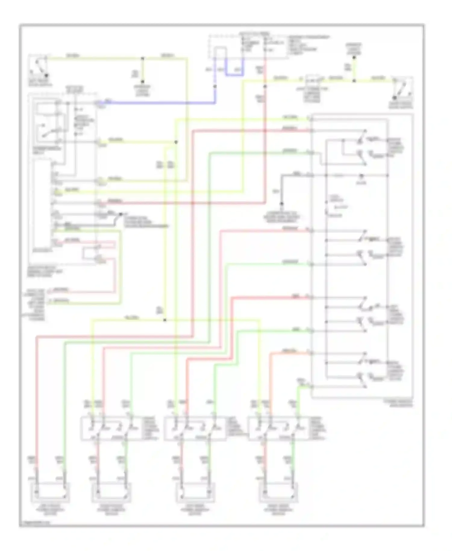 Wiring diagram left front power window motor for Mitsubishi Montero III (1999-2006) (1 of 3)