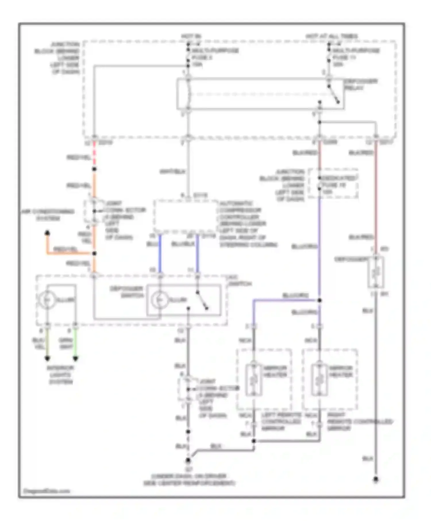Wiring diagram multi- purpose fuse 11 for Mitsubishi Montero III (1999-2006) (2 of 3)
