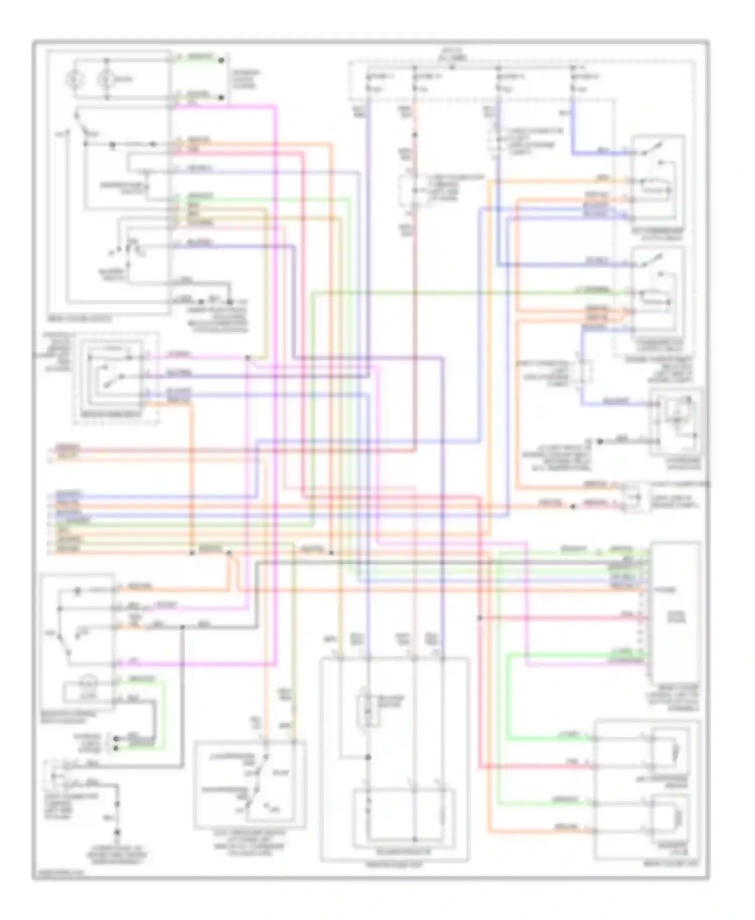 Wiring diagram rear blower unit for Mitsubishi Montero III (1999-2006) (1 of 3)