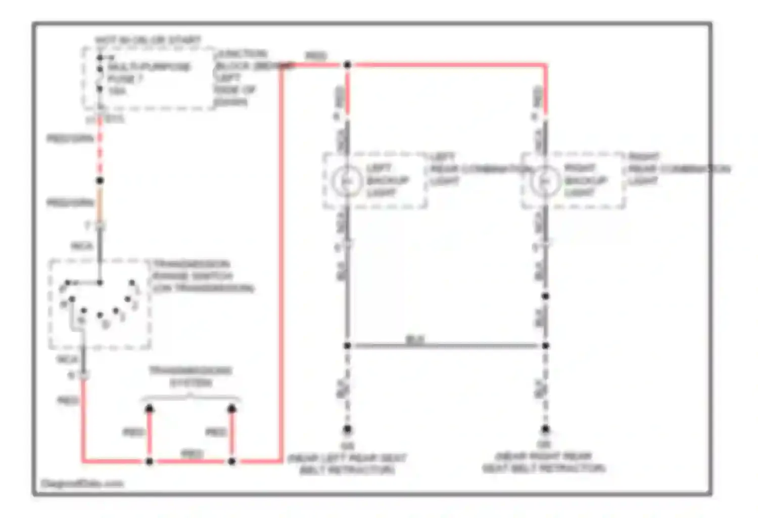 Wiring diagram right backup light for Mitsubishi Montero III (1999-2006) (1 of 1)