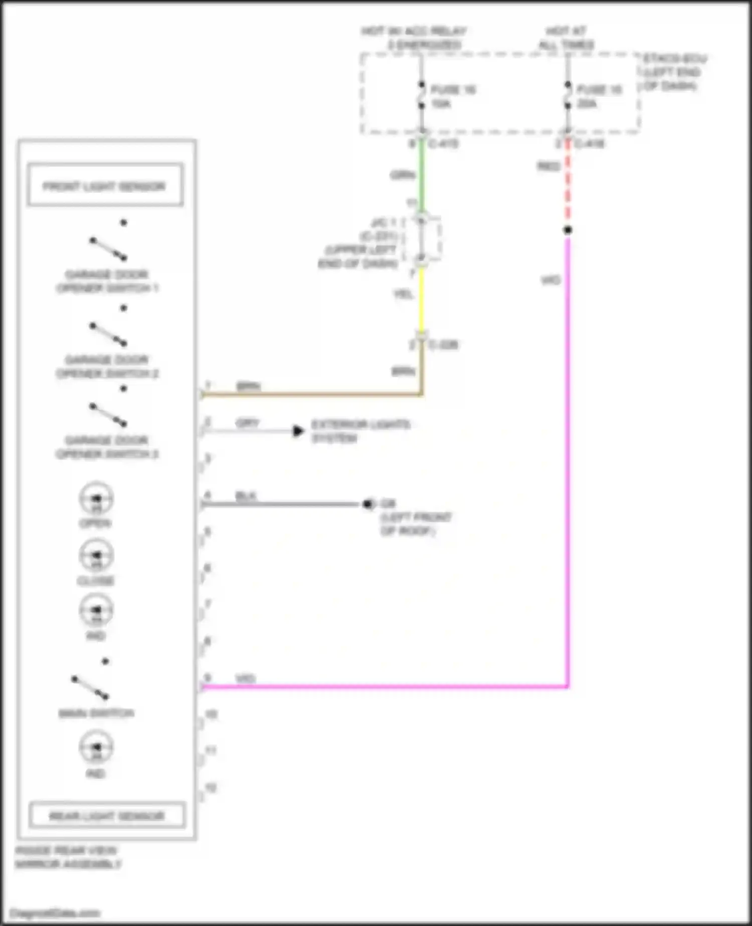 Wiring diagram main switch for Mitsubishi Outlander Sport I facelift 2 (2015-2019) (1 of 1)