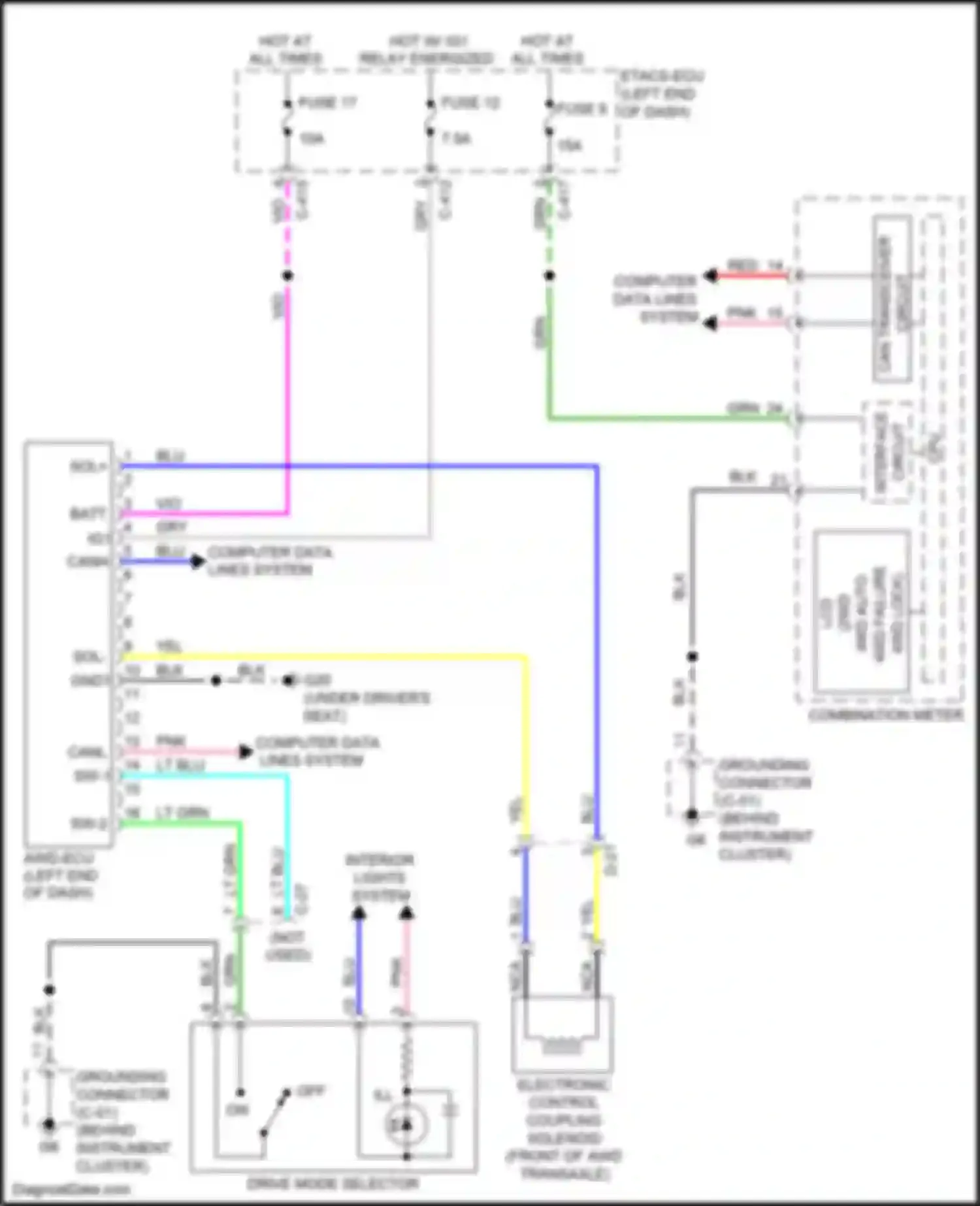 Wiring diagram sw 1 for Mitsubishi Outlander Sport I facelift 2 (2015-2019) (1 of 2)