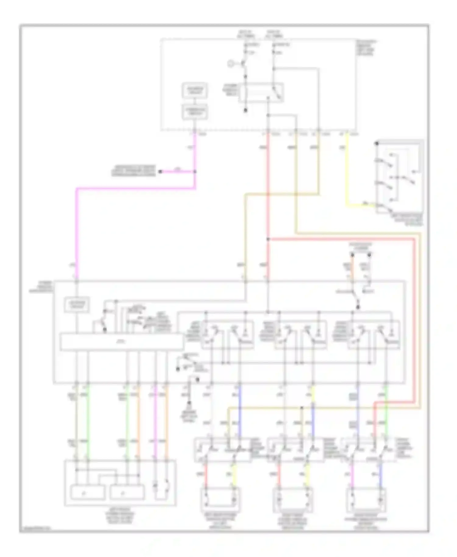 Outlander Mitsubishi I (2002-2009): Power windows circuit