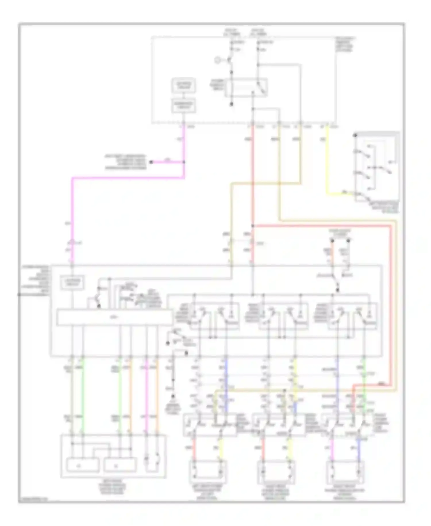 Outlander Mitsubishi II facelift (2009-2013): Power windows circuit