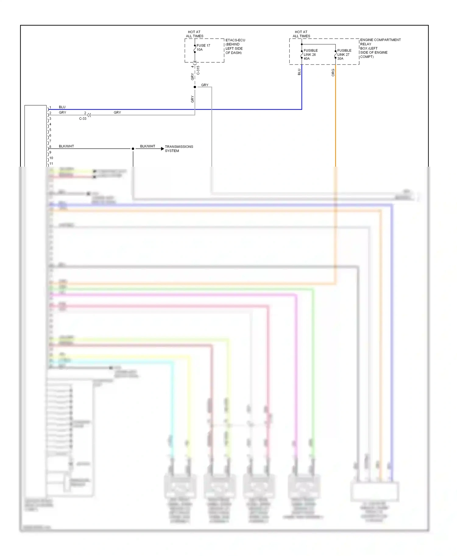 Wiring diagram blu for Mitsubishi Outlander II facelift (2009-2013) (7 of 89)