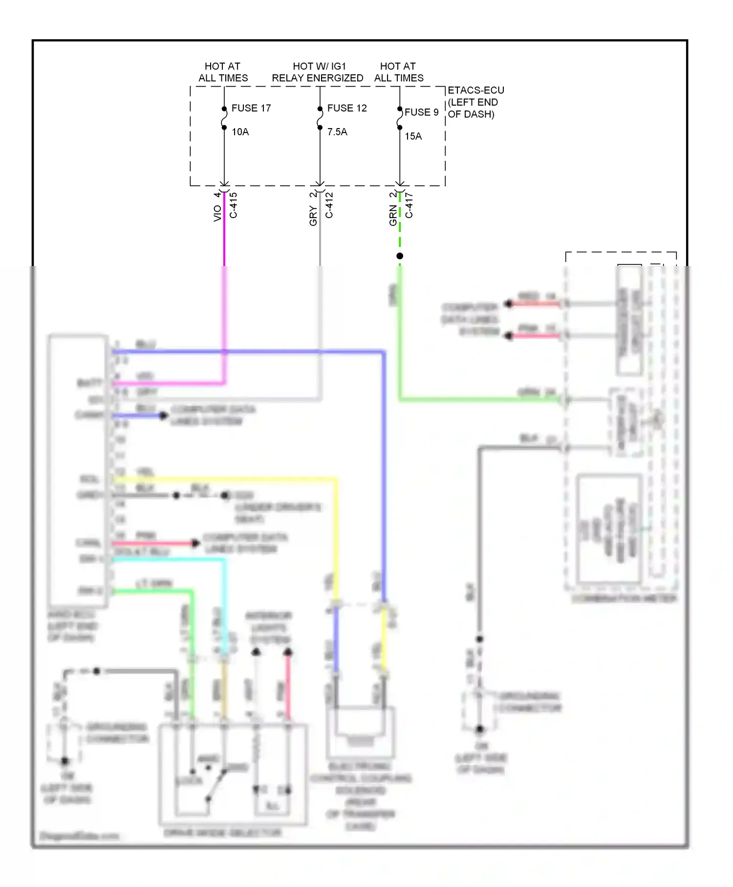 Wiring diagram blu for Mitsubishi Outlander II facelift (2009-2013) (82 of 89)