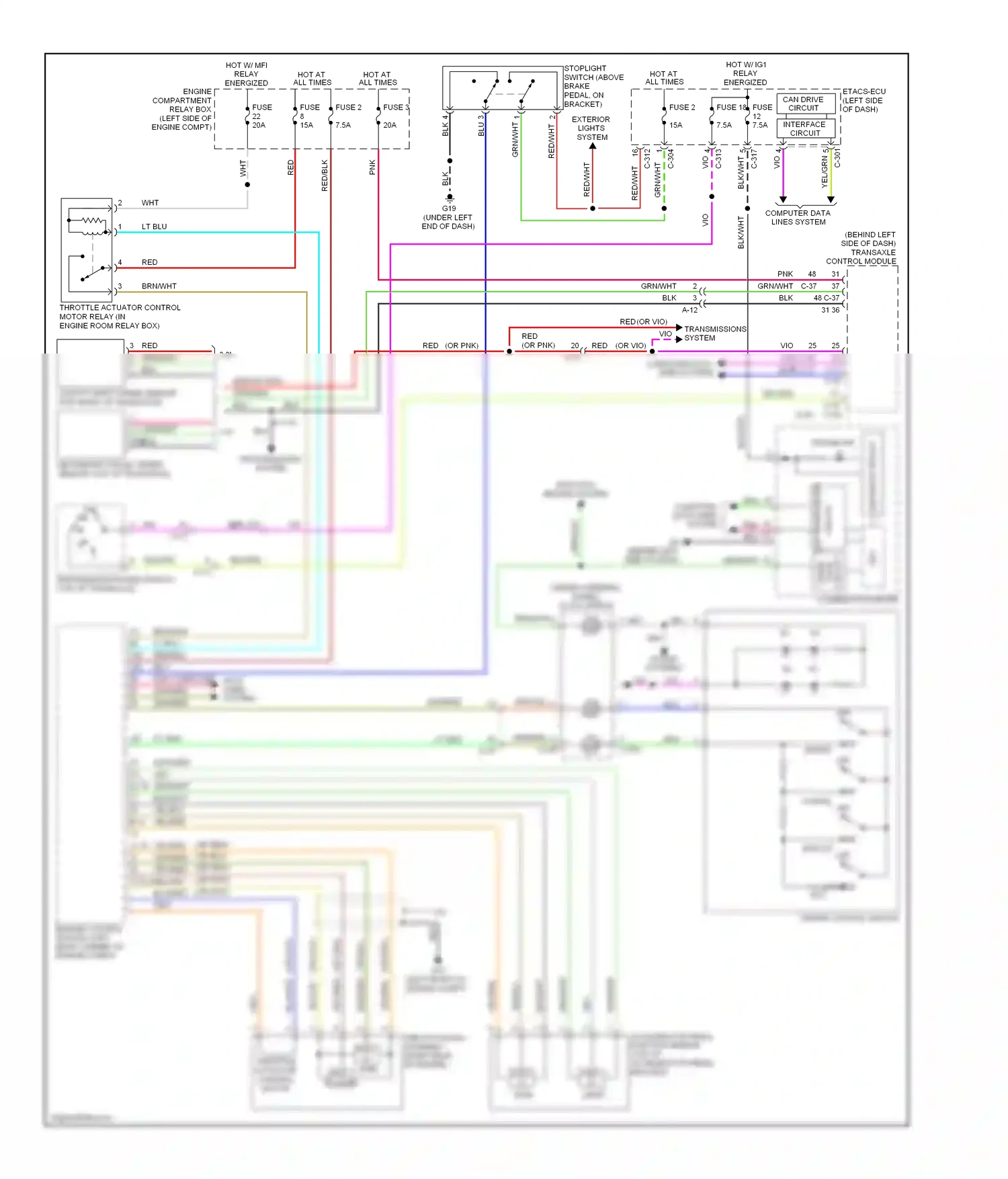 Mitsubishi Outlander II facelift (2009-2013) c-38 wiring diagram  (1 of 1)