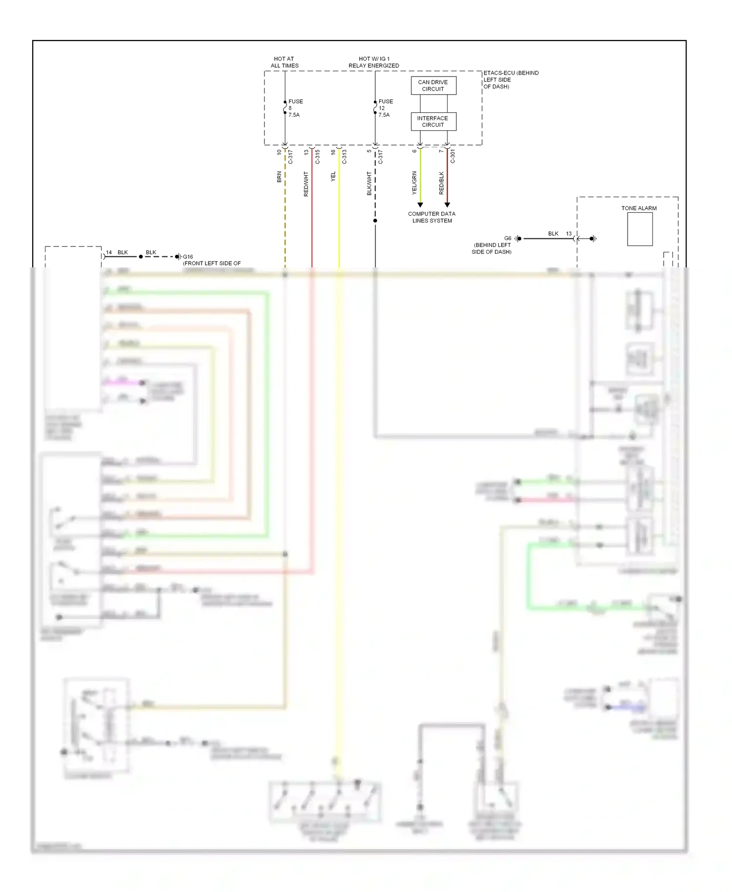 Mitsubishi Outlander II facelift (2009-2013) column ecu wiring diagram  (1 of 8)