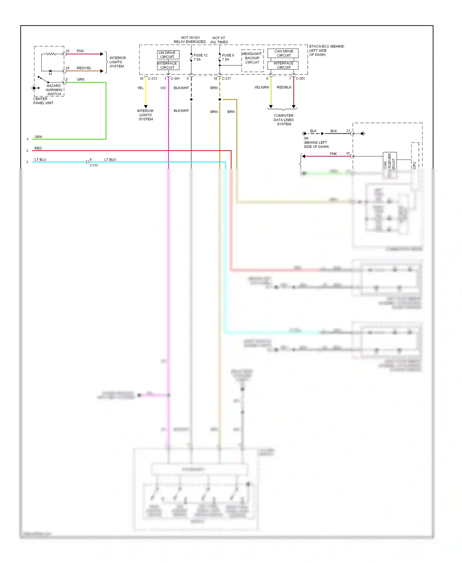 Mitsubishi Outlander II facelift (2009-2013) column ecu wiring diagram  (3 of 8)