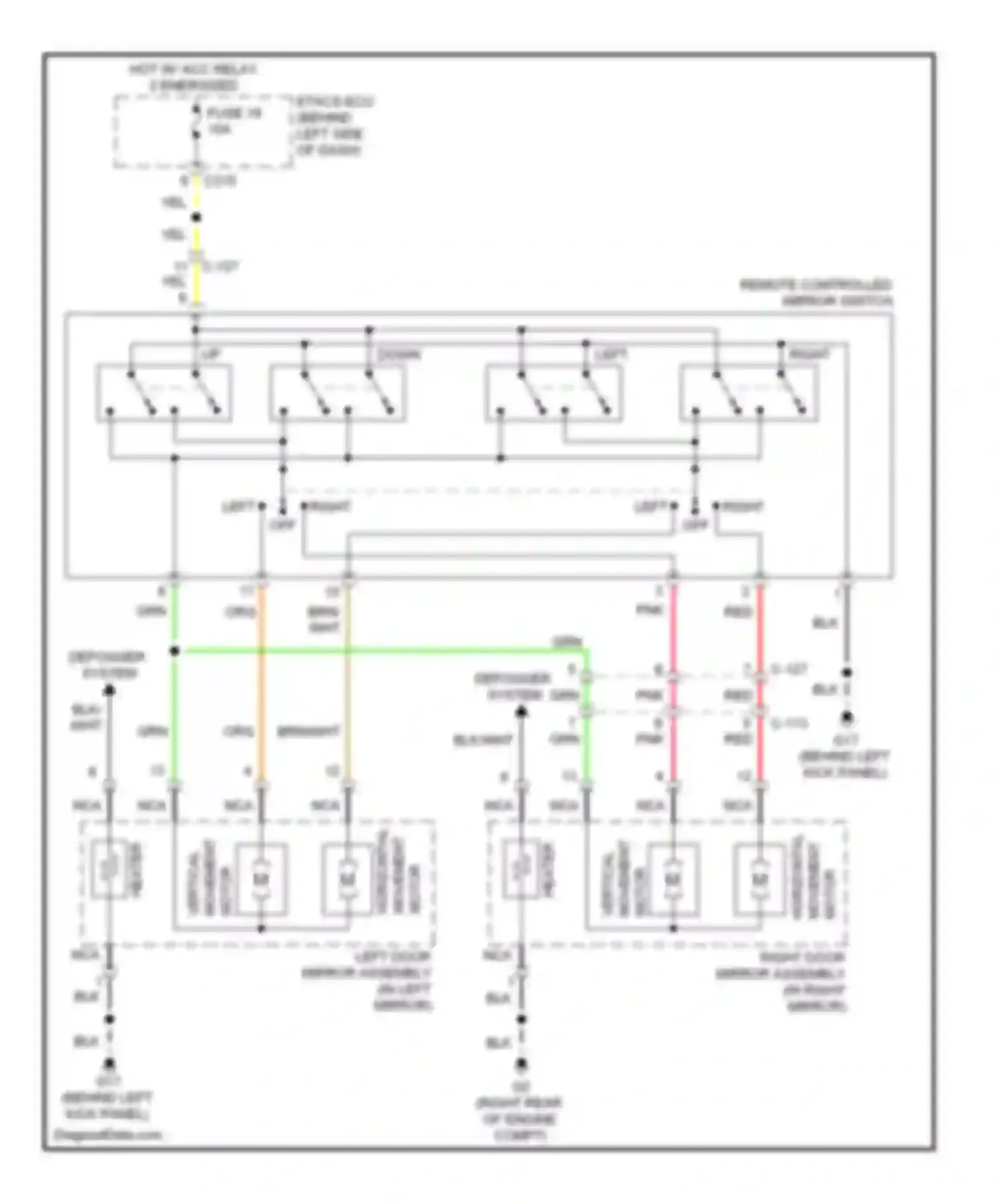 Wiring diagram blk for Mitsubishi Outlander II facelift (2009-2013)