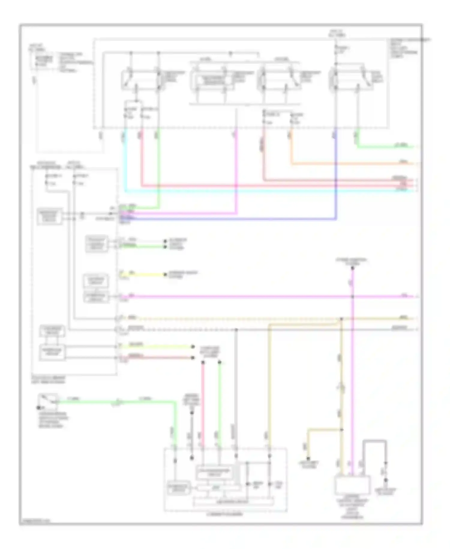 Wiring diagram power windows system for Mitsubishi Outlander II facelift (2009-2013) (3 of 5)