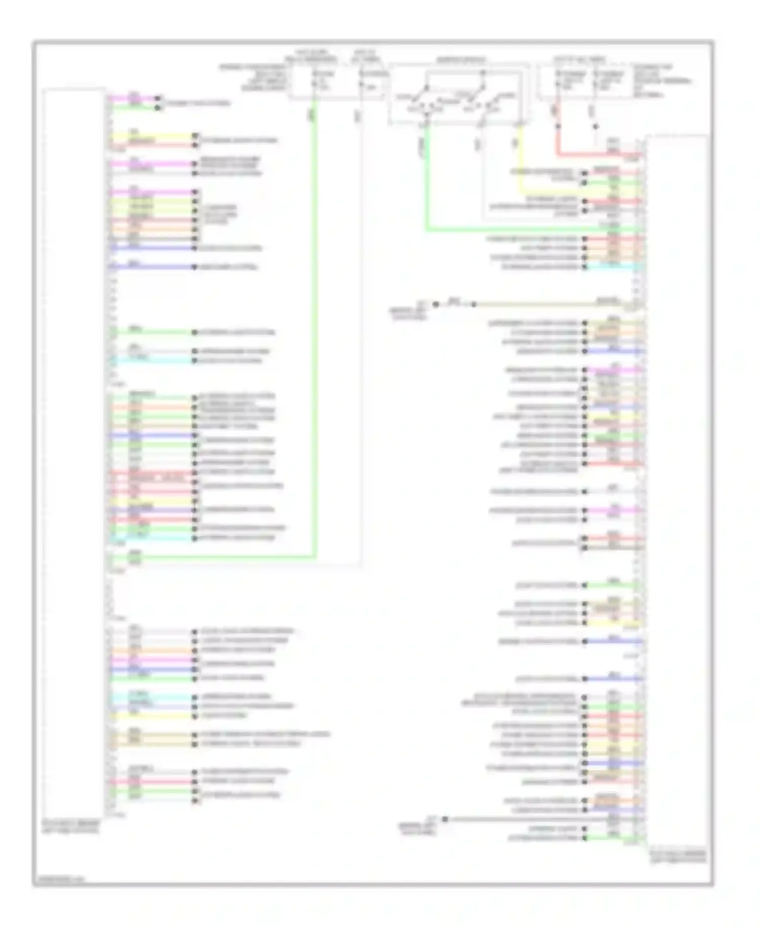 Wiring diagram wiper/washer system door locks system exterior lights system for Mitsubishi Outlander II facelift (2009-2013) (1 of 1)