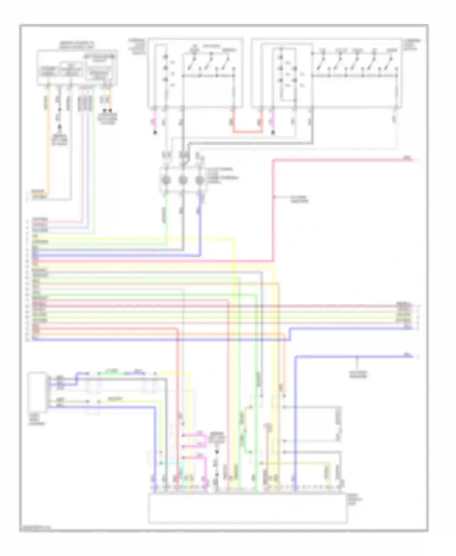 Wiring diagram audio, video adapter for Mitsubishi Outlander II (2005-2009) (1 of 2)