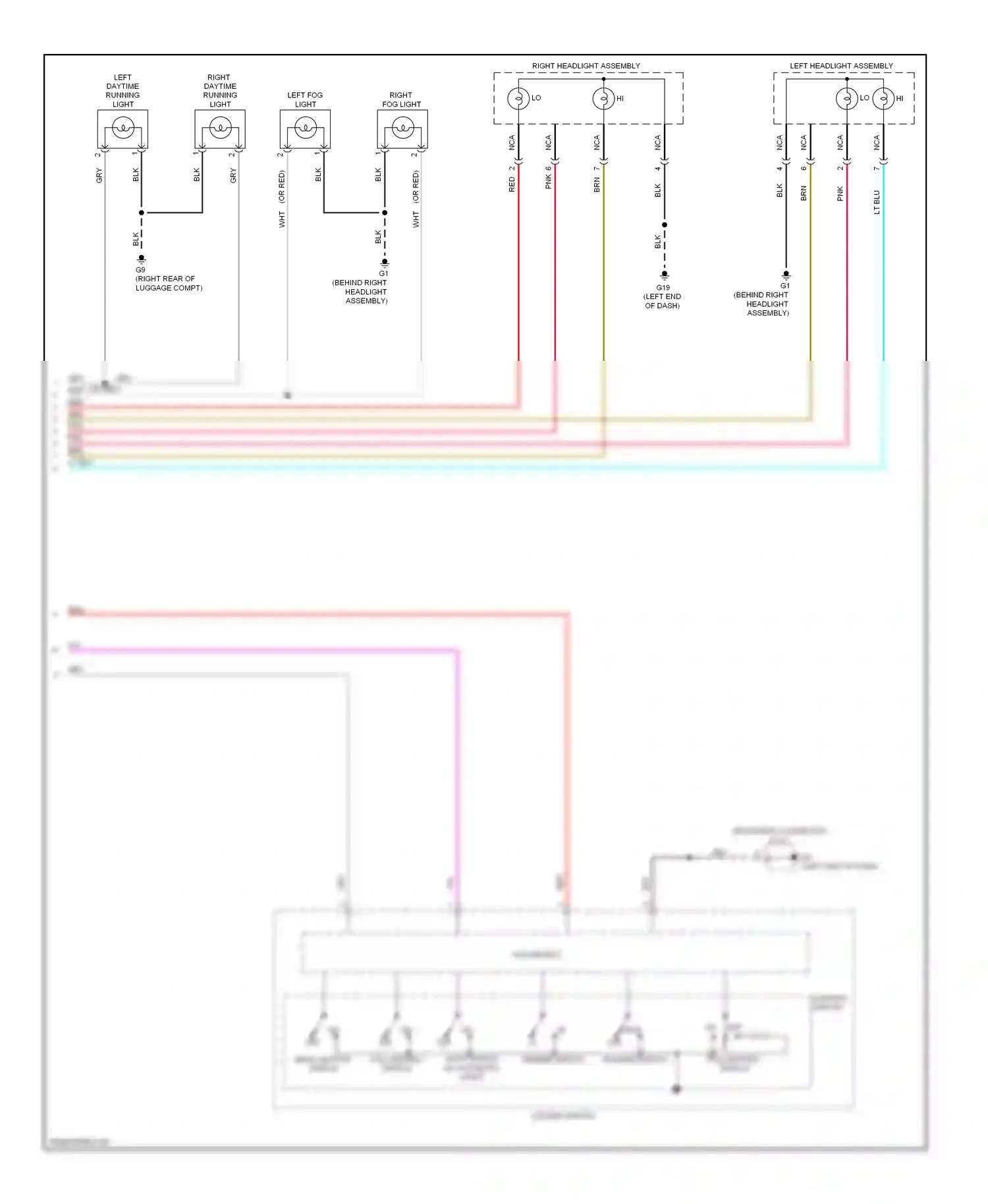 Wiring diagram passing switch dimmer switch for Mitsubishi Outlander III facelift (2014-2015) (1 of 1)