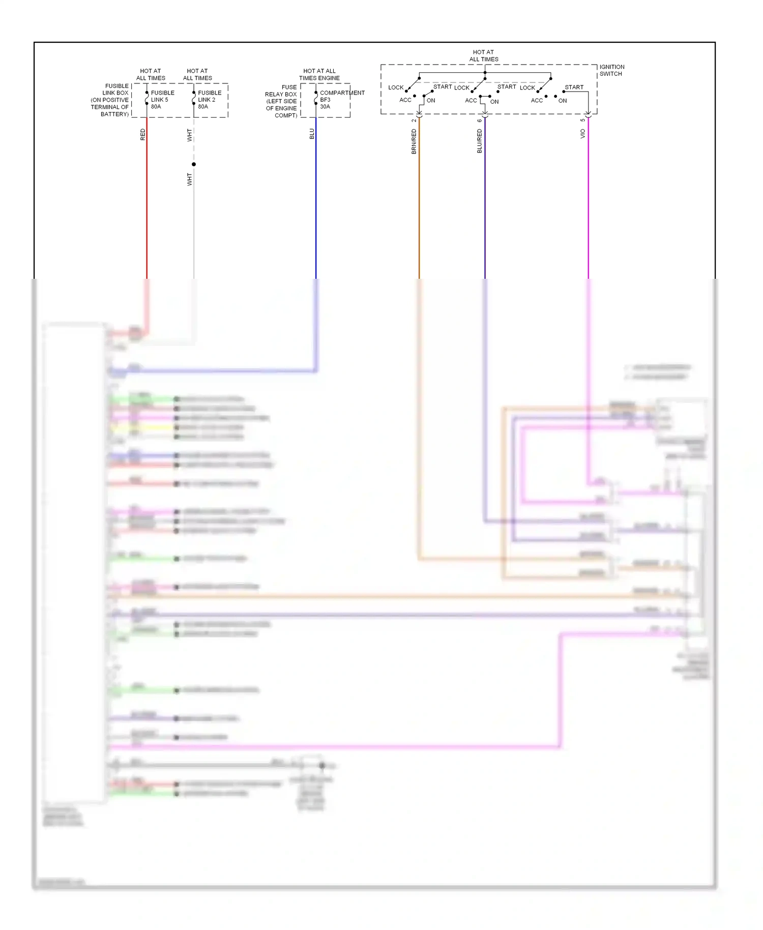 Mitsubishi Outlander III facelift (2014-2015) power distribution system interior lights system wiring diagram  (1 of 1)
