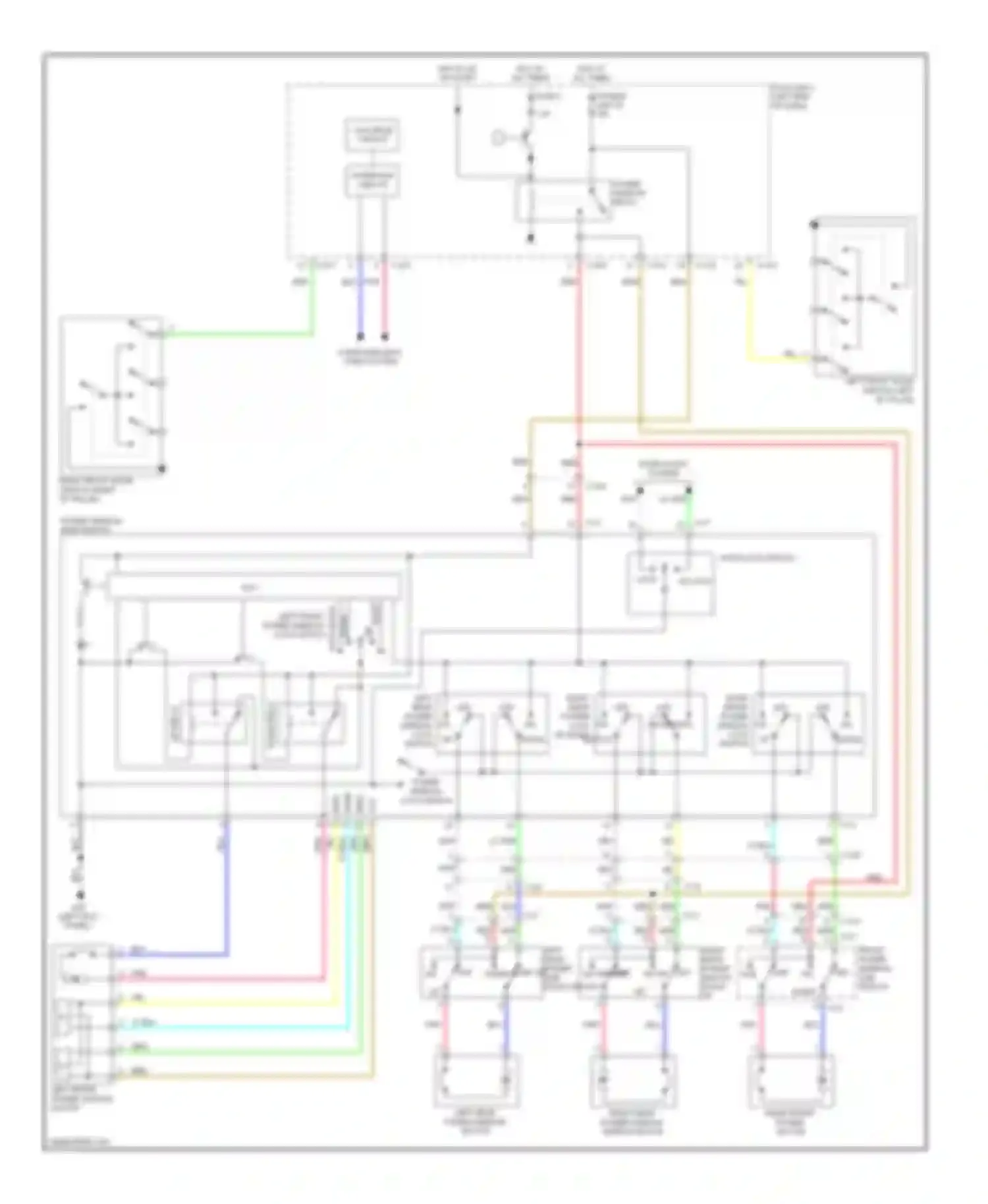 Wiring diagram power window relay for Mitsubishi Outlander III facelift (2014-2015) (6 of 7)