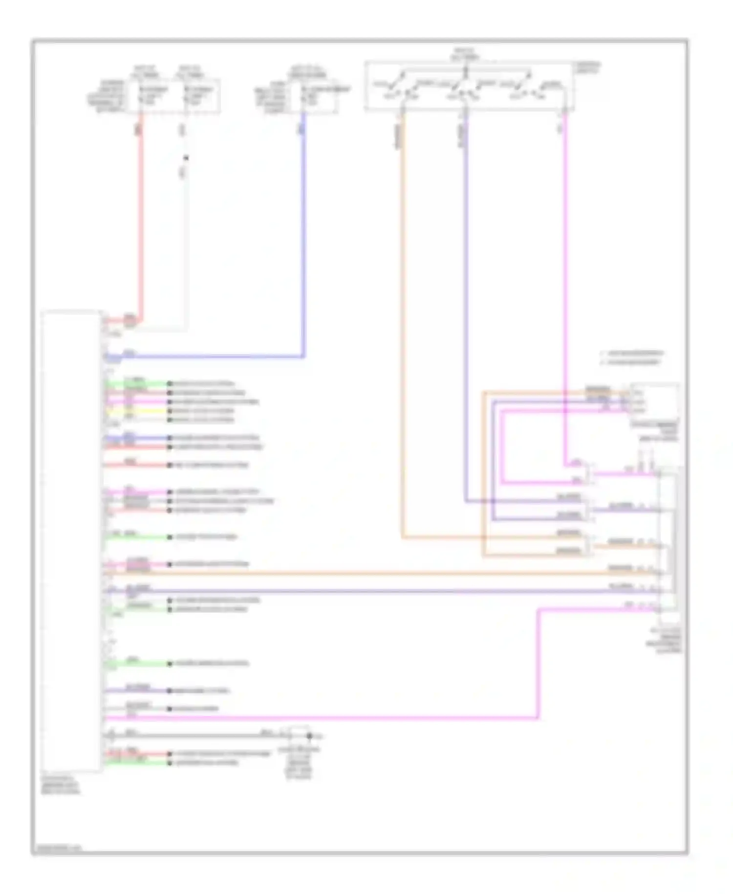 Wiring diagram power windows system for Mitsubishi Outlander III facelift (2014-2015) (1 of 5)