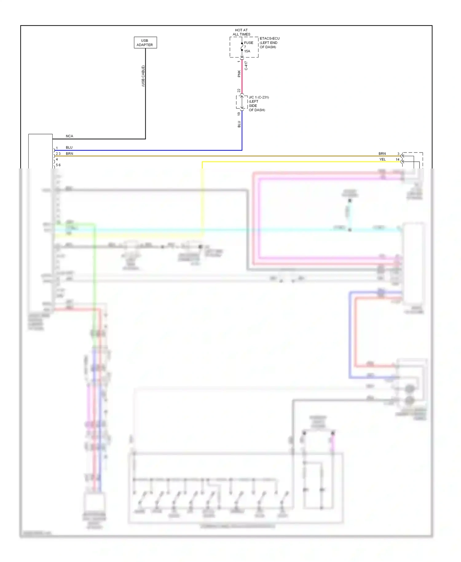 Wiring diagram steering wheel multi-function switch for Mitsubishi Outlander III facelift (2014-2015) (3 of 12)