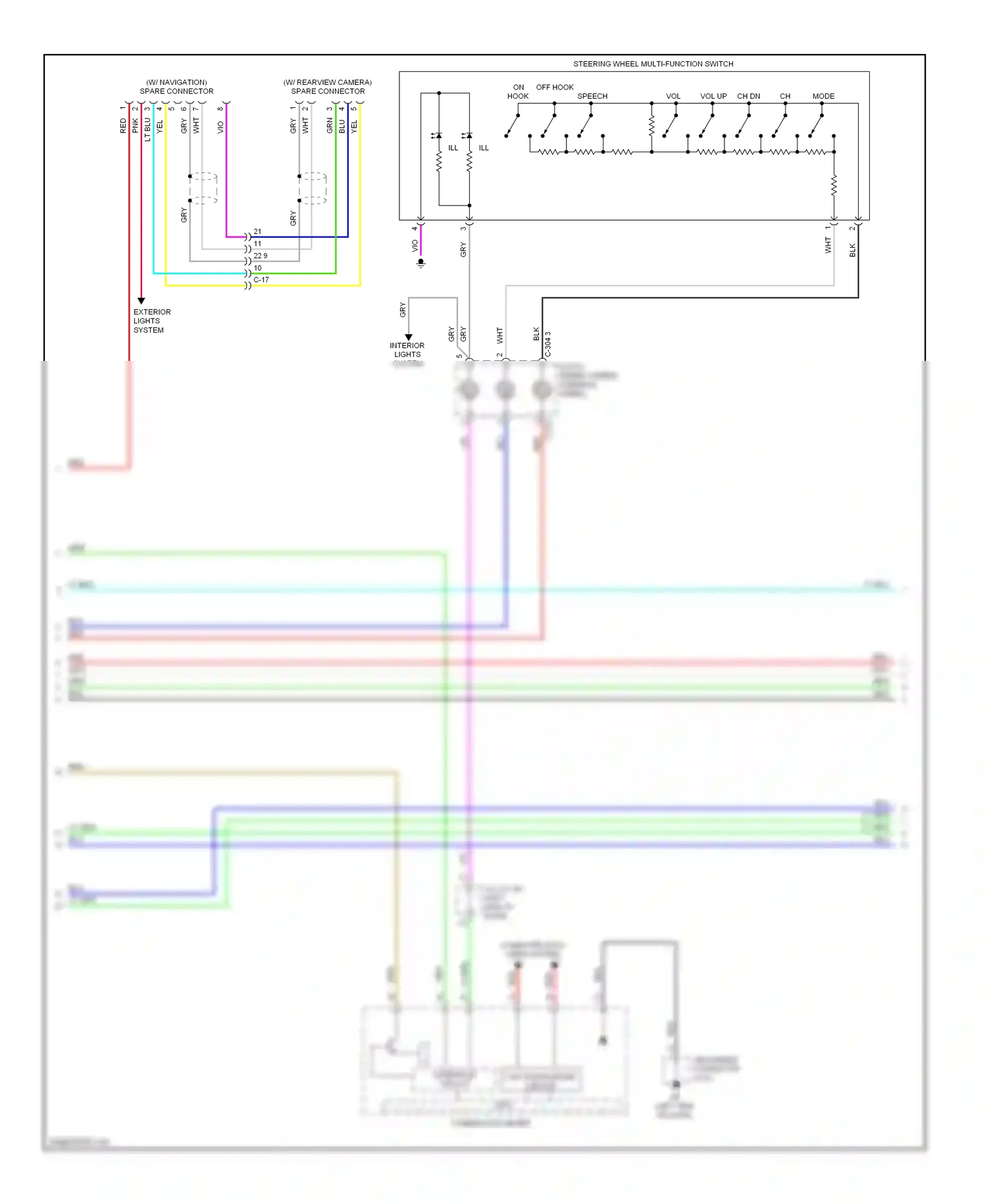Wiring diagram steering wheel multi-function switch for Mitsubishi Outlander III facelift (2014-2015) (5 of 12)