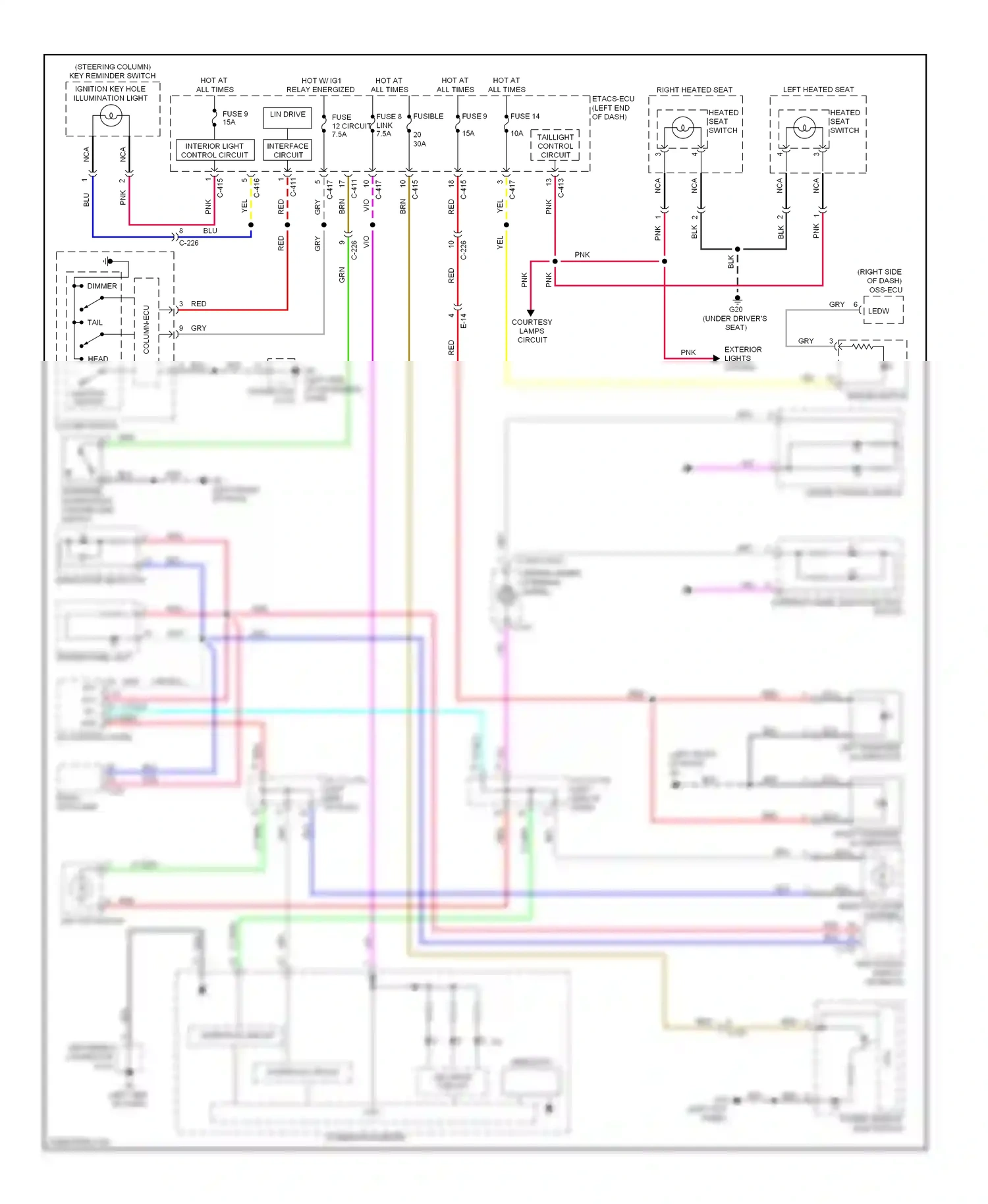 Wiring diagram steering wheel multi-function switch for Mitsubishi Outlander III facelift (2014-2015) (4 of 12)