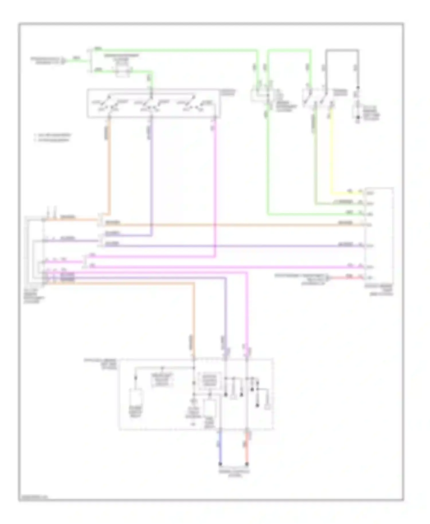 Wiring diagram w/o keyless entry w/ keyless entry for Mitsubishi Outlander III facelift (2014-2015) (2 of 5)