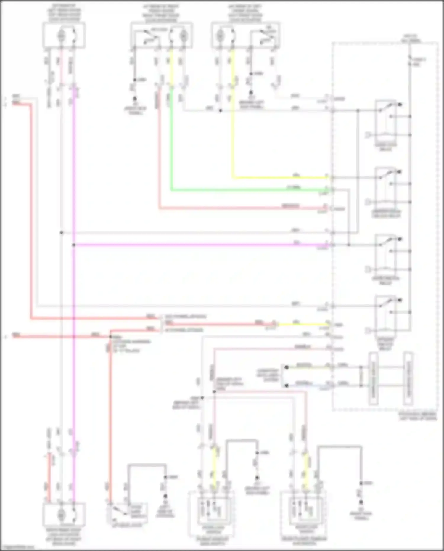 Wiring diagram front power window sub switch for Mitsubishi Outlander III facelift 2 (2015-2018) (1 of 5)