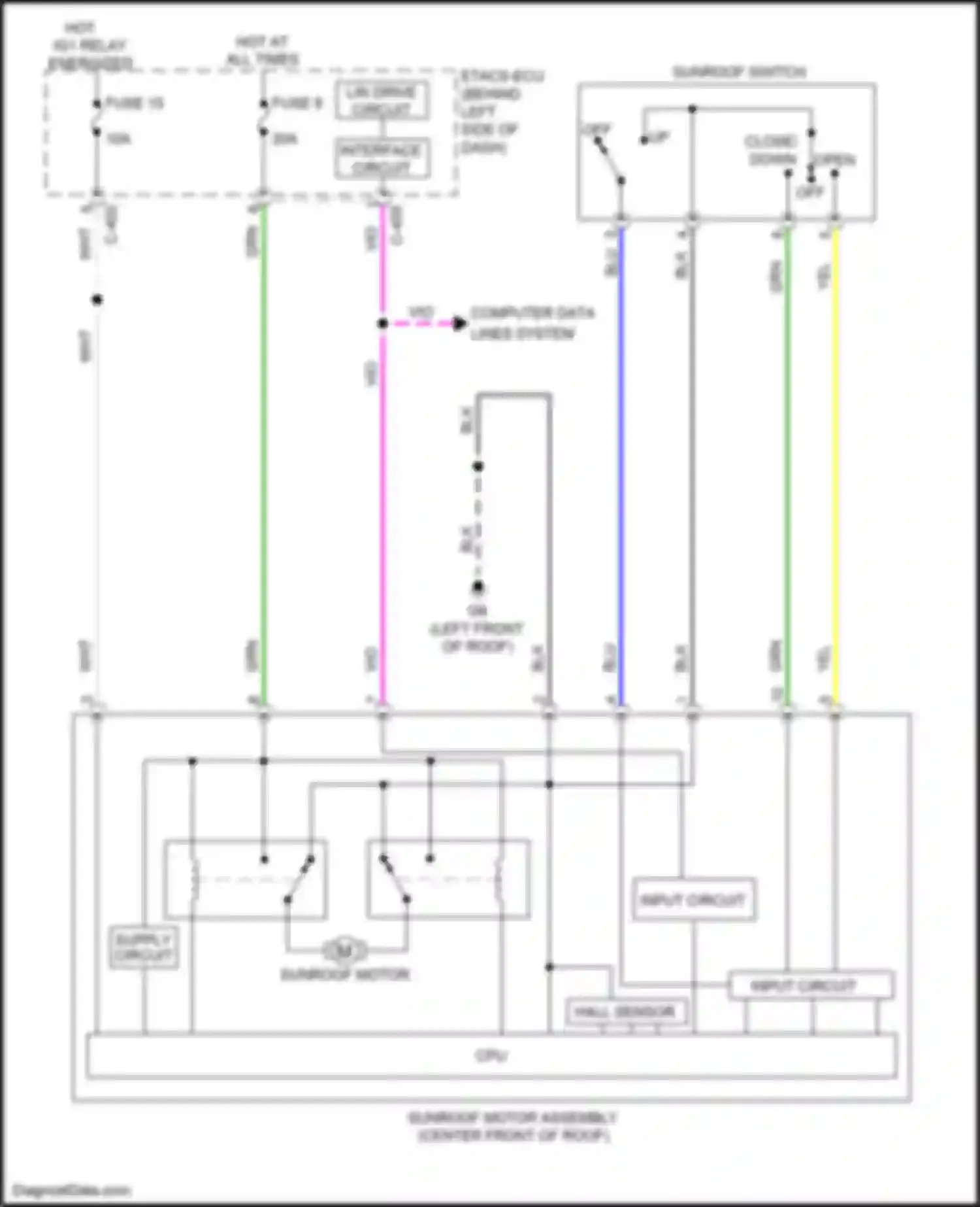Wiring diagram input circuit for Mitsubishi Outlander III facelift 2 (2015-2018) (1 of 1)
