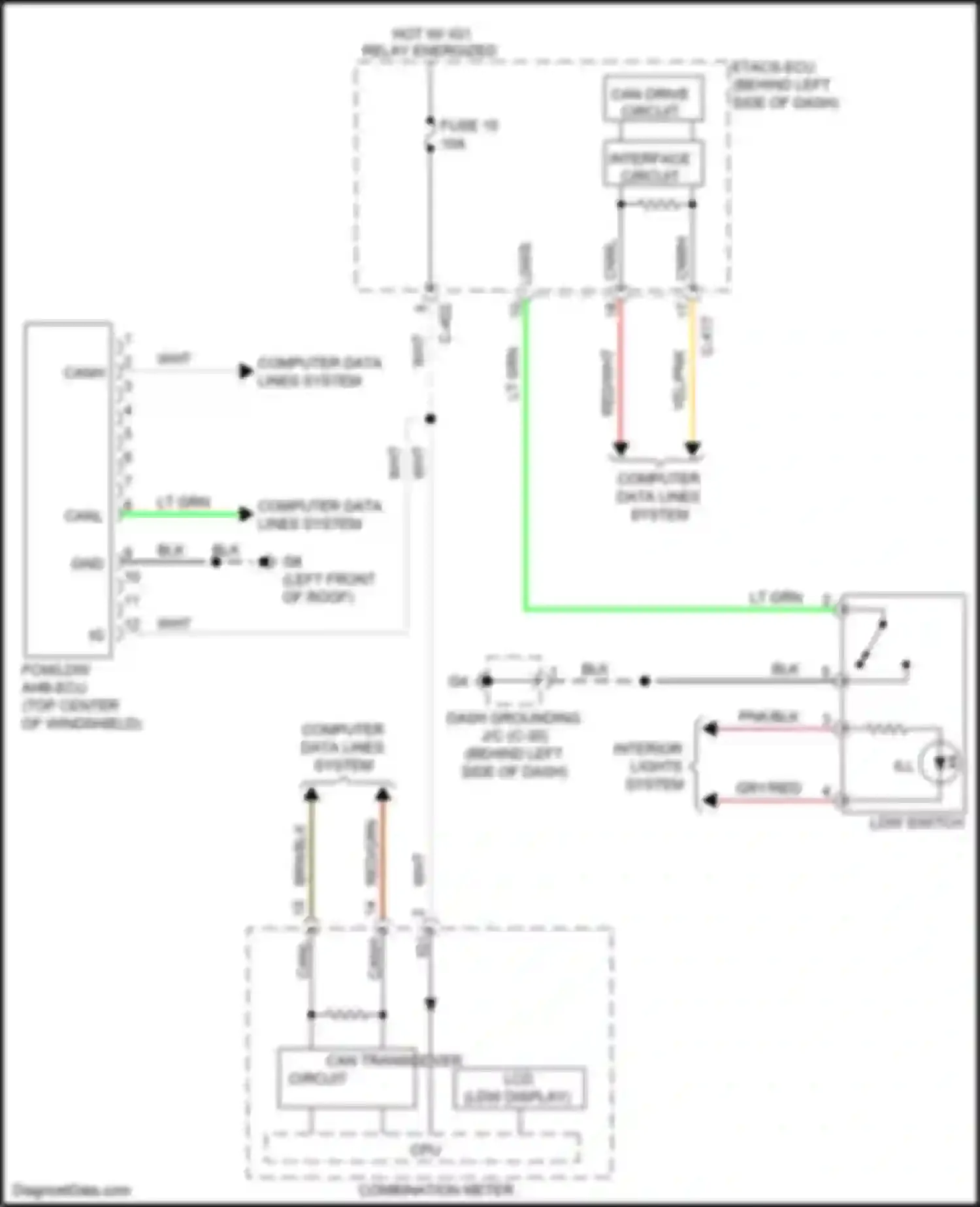 Wiring diagram ldw switch for Mitsubishi Outlander III facelift 2 (2015-2018) (2 of 2)