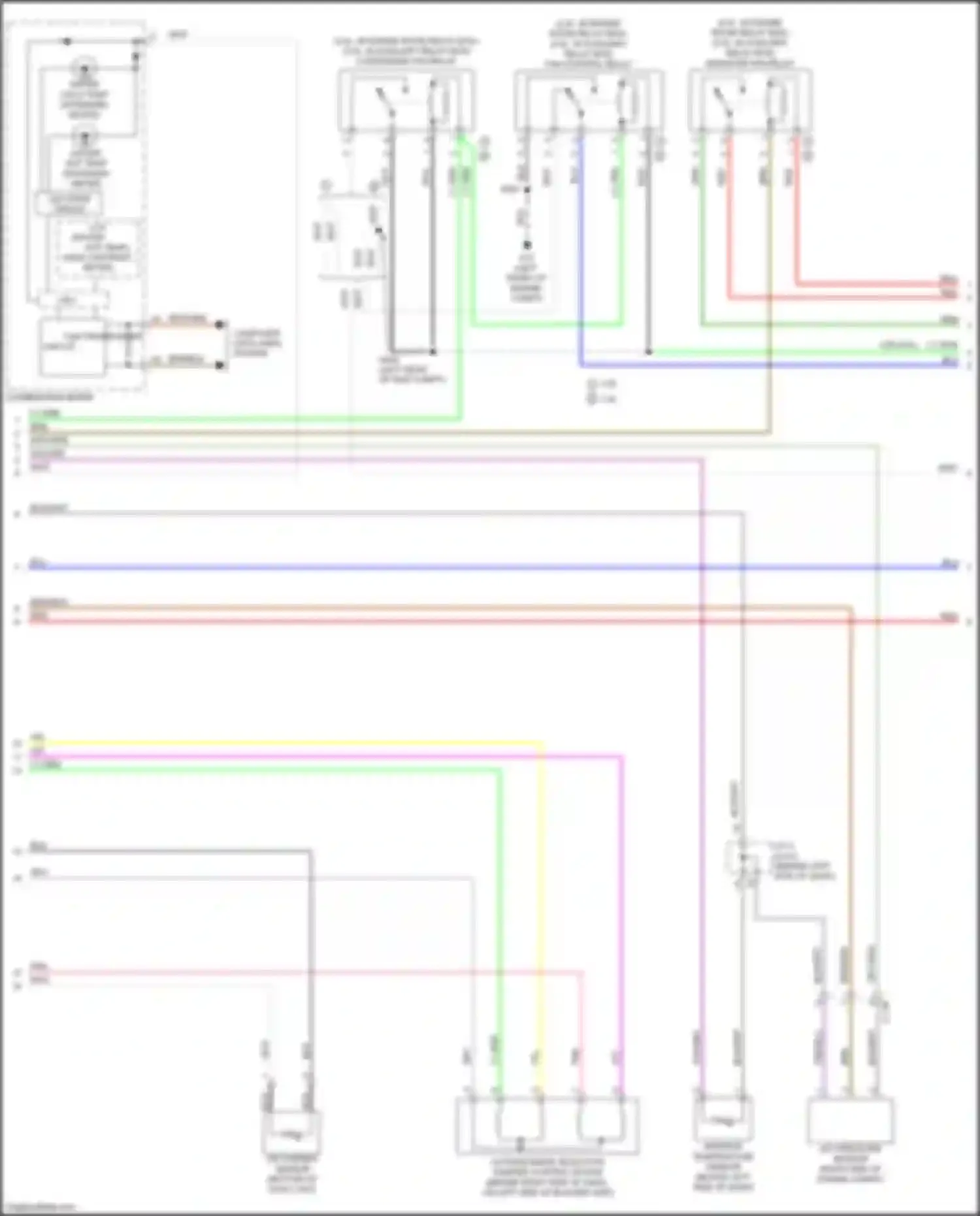 Wiring diagram outside/inside selection damper control motor for Mitsubishi Outlander III facelift 2 (2015-2018) (1 of 1)