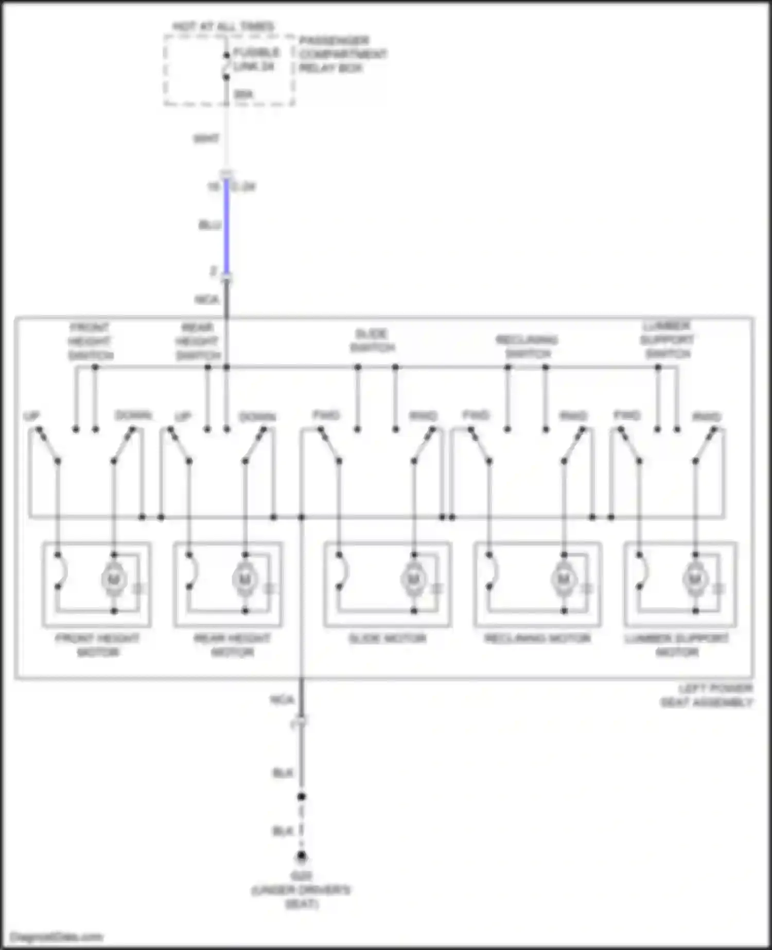 Wiring diagram front height motor for Mitsubishi Outlander III facelift 3 (2018-2024) (1 of 2)