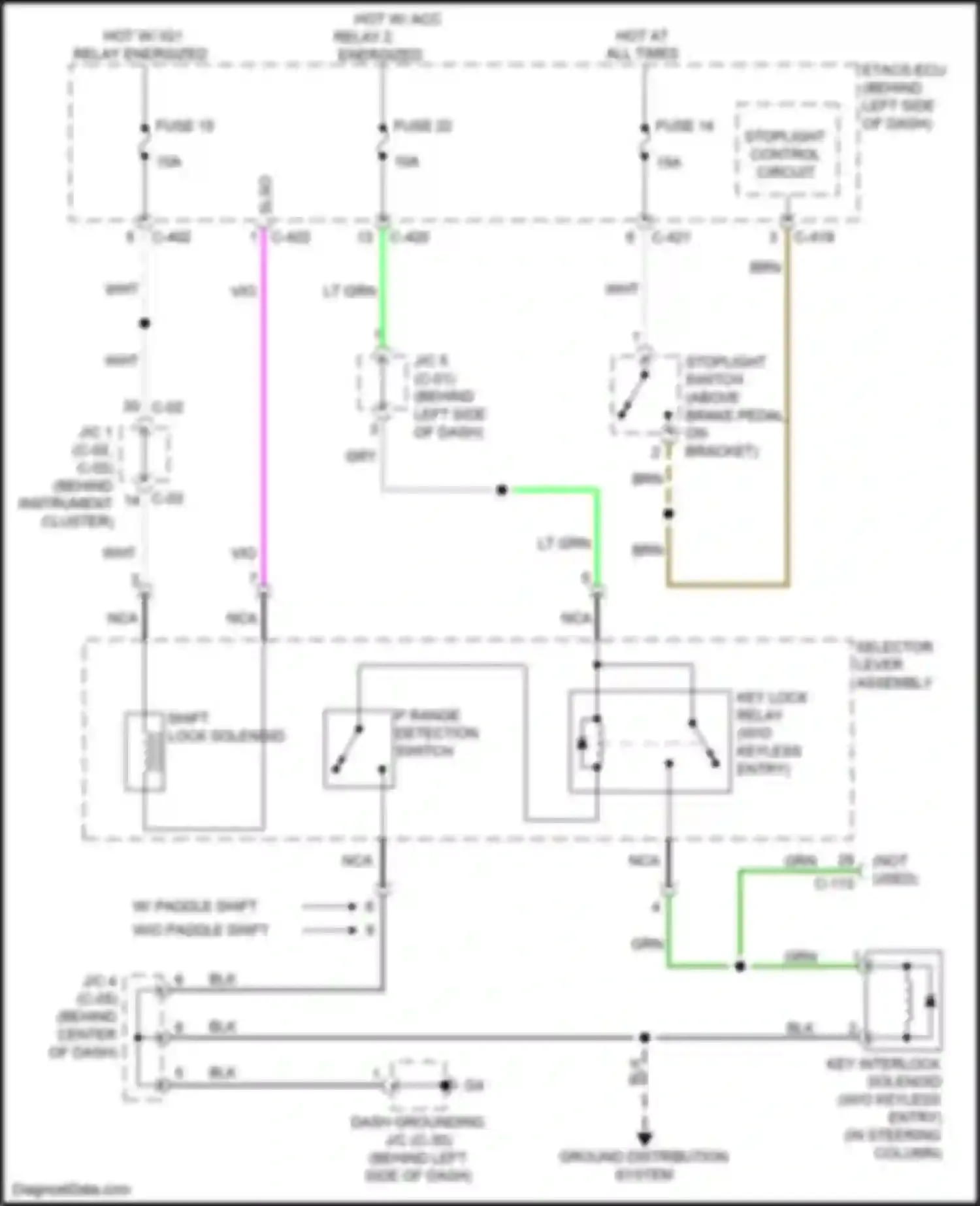Wiring diagram hot w/ acc relay 2 energized for Mitsubishi Outlander III facelift 3 (2018-2024) (6 of 6)
