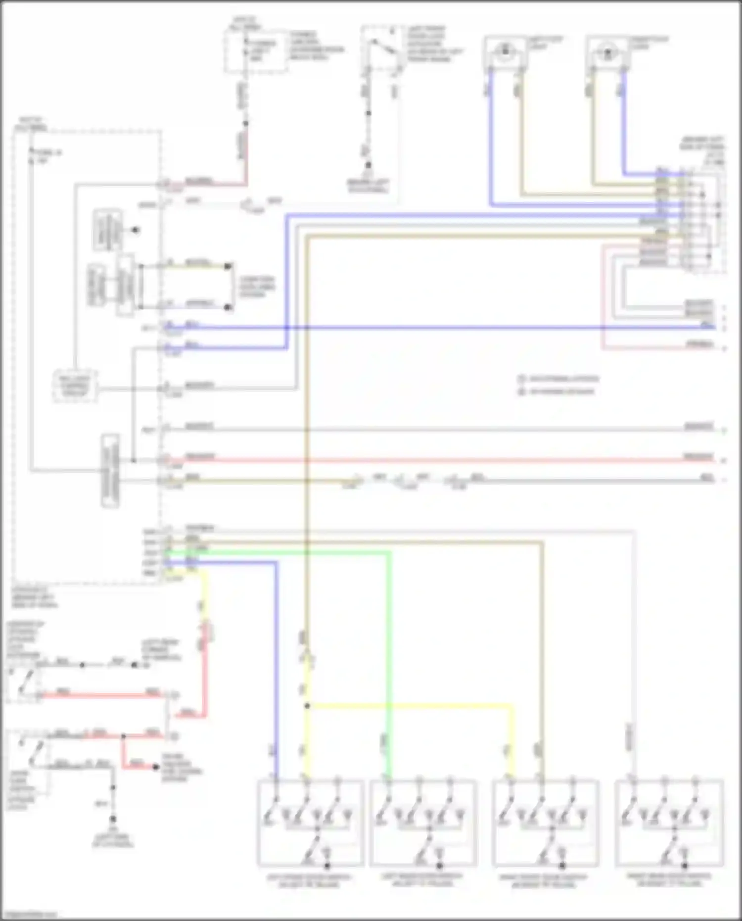 Wiring diagram trunk, tailgate, fuel doors system for Mitsubishi Outlander III facelift 3 (2018-2024) (2 of 2)