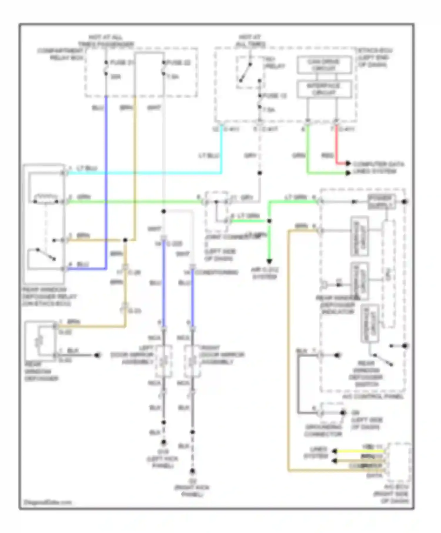 Outlander Mitsubishi III (2012-2015): Defoggers circuit