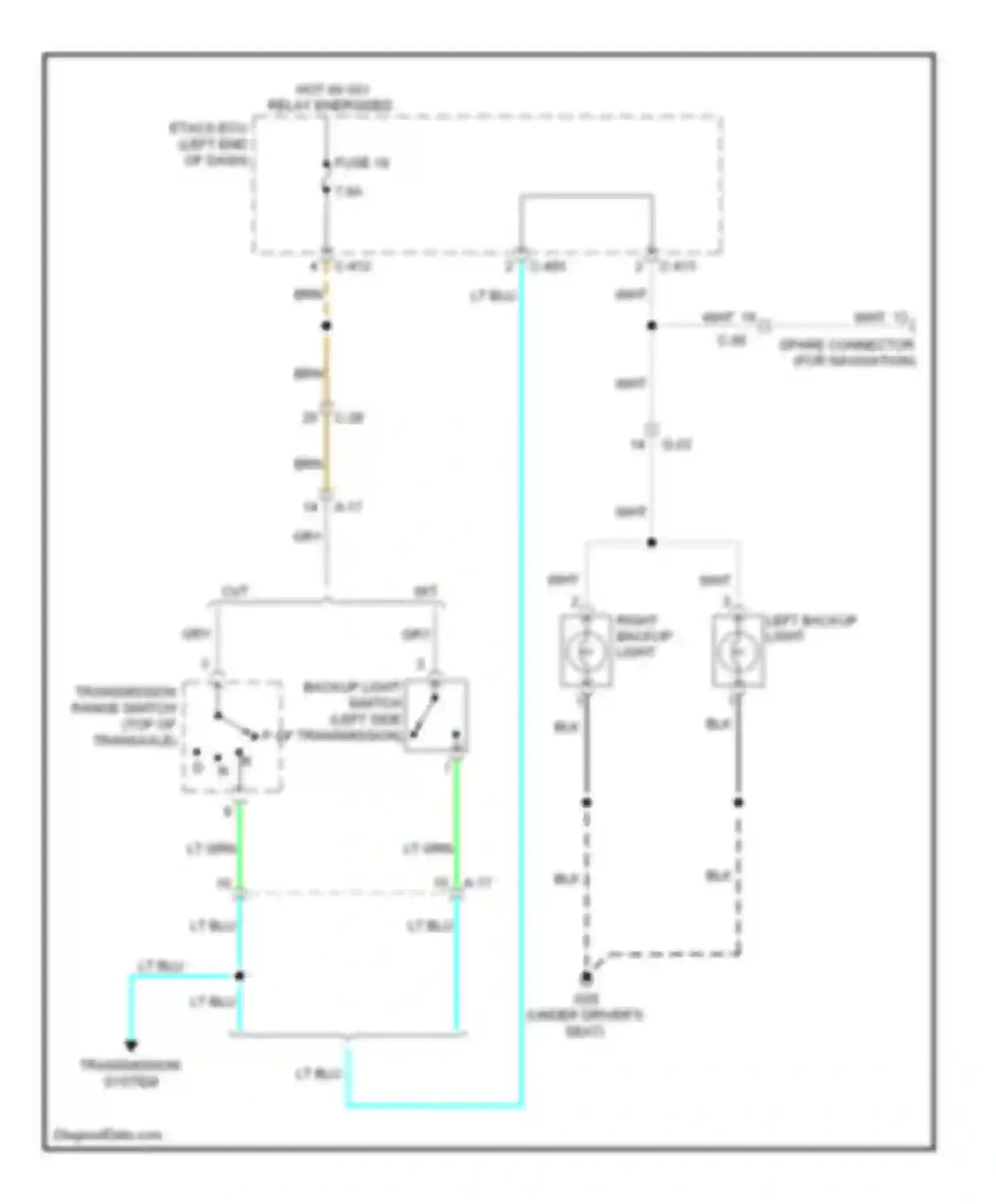 Outlander Mitsubishi III (2012-2015): Backup lamps circuit