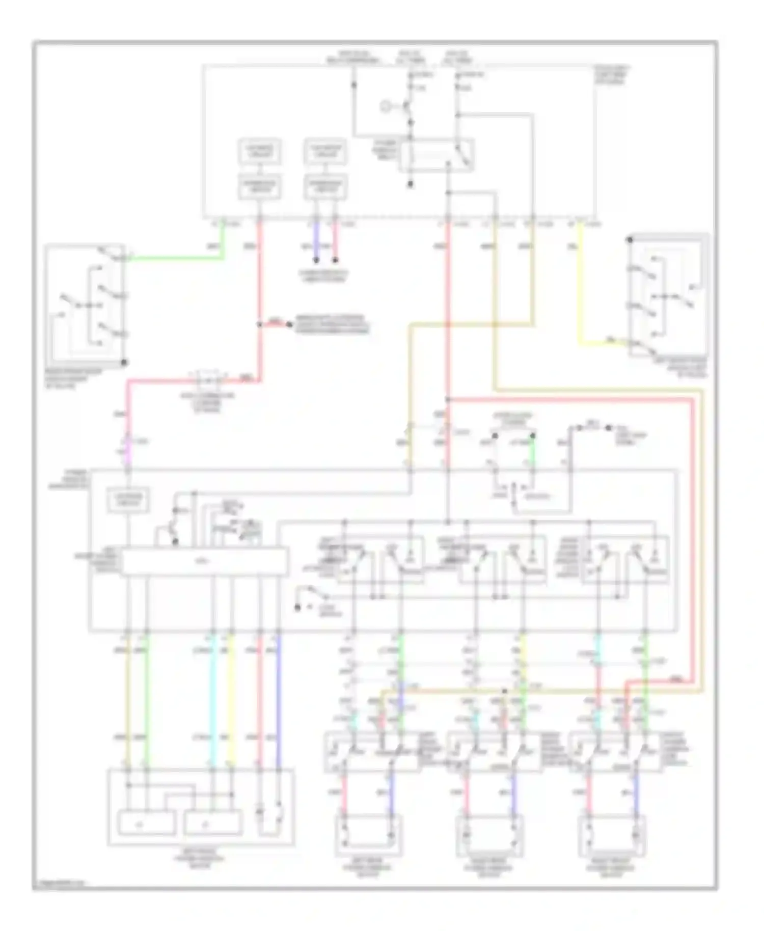 Outlander Mitsubishi III (2012-2015): Power windows circuit