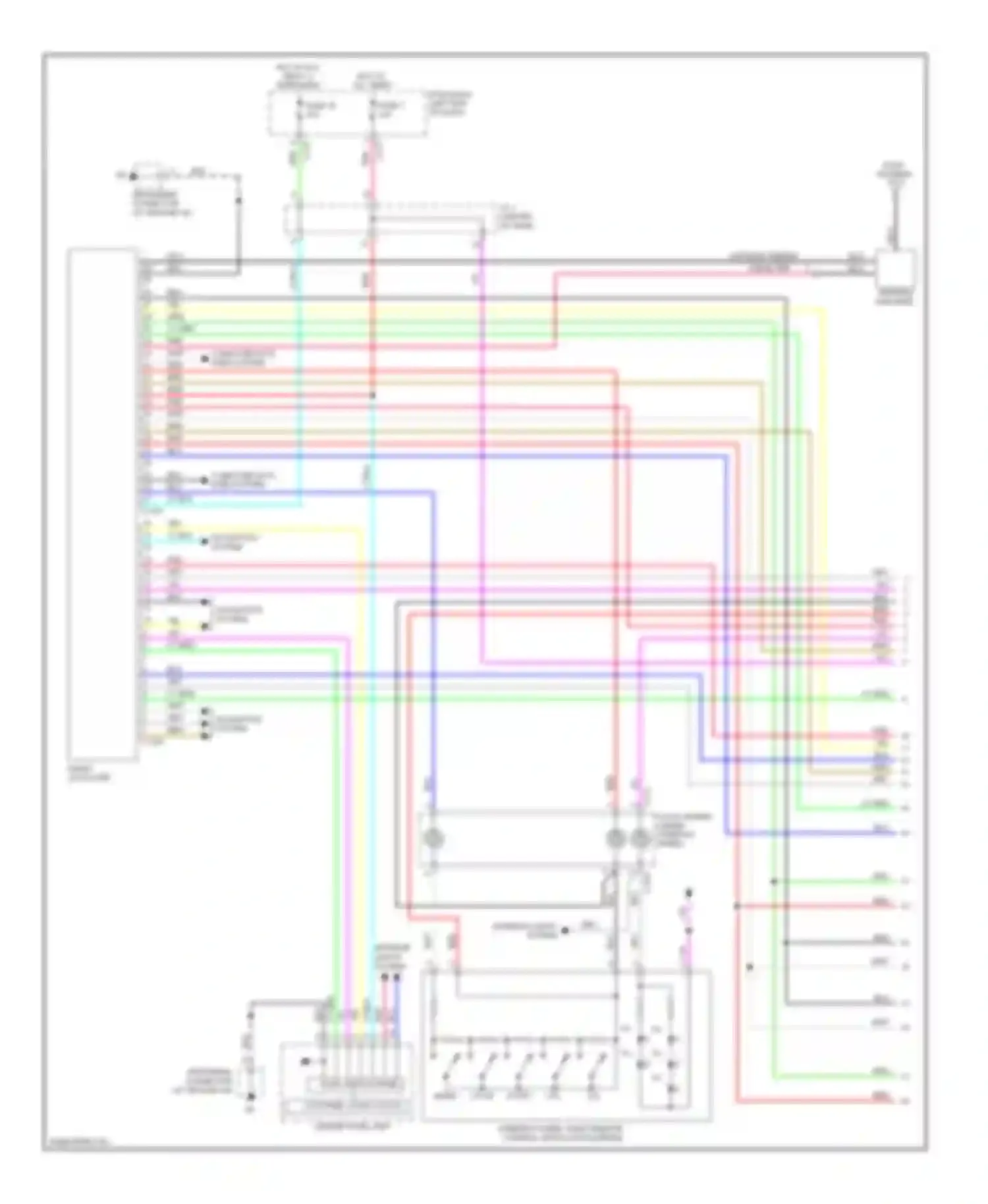 Outlander Mitsubishi III (2012-2015): Radio circuit, without multi-communication system without amplifier (1 of 2)