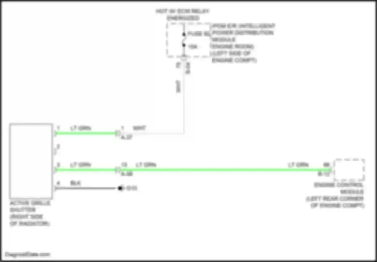 Wiring diagram active grille shutter for Mitsubishi Outlander IV (2021-2024) (1 of 2)