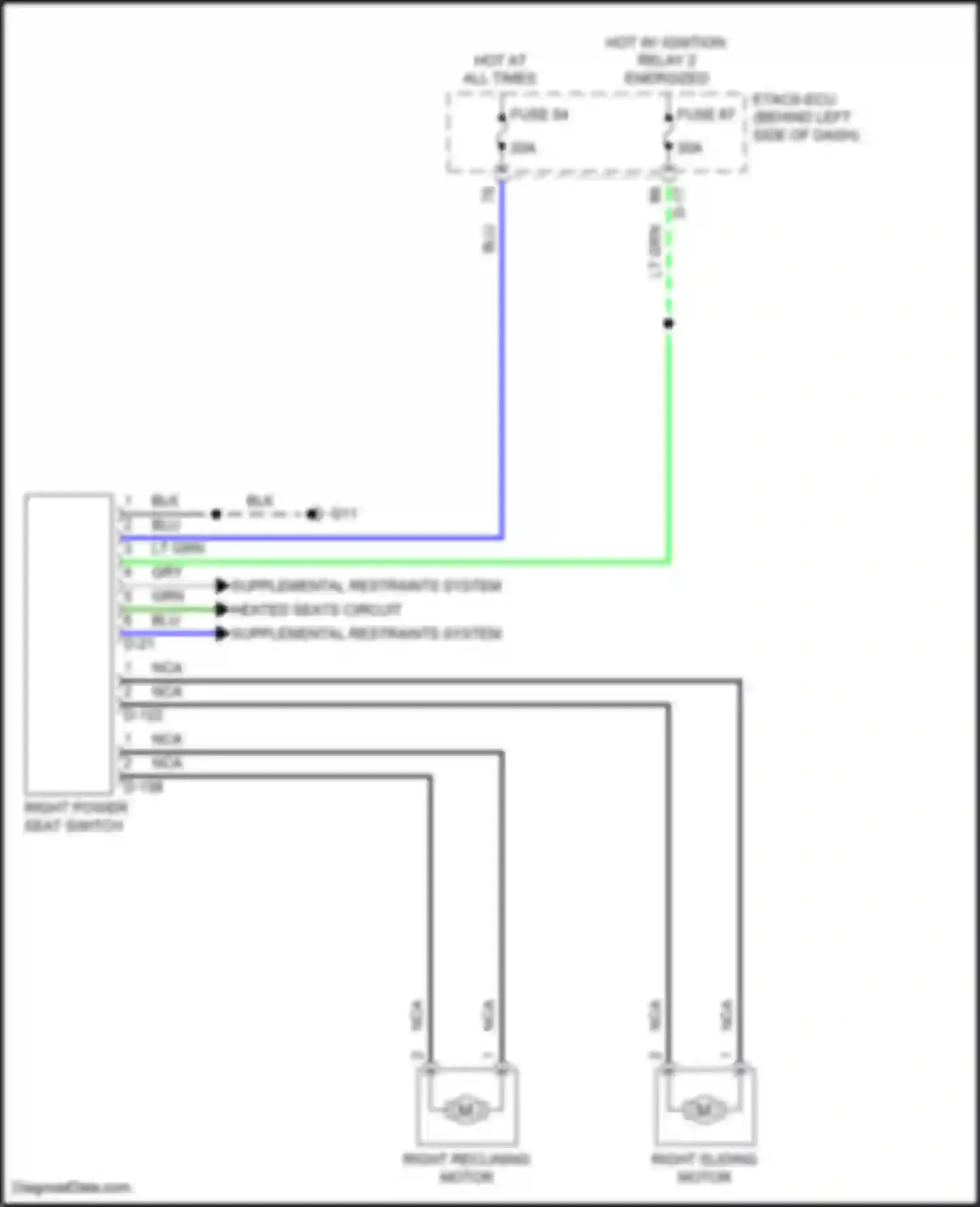 Wiring diagram hot w/ ignition relay-2 energized for Mitsubishi Outlander IV (2021-2024)