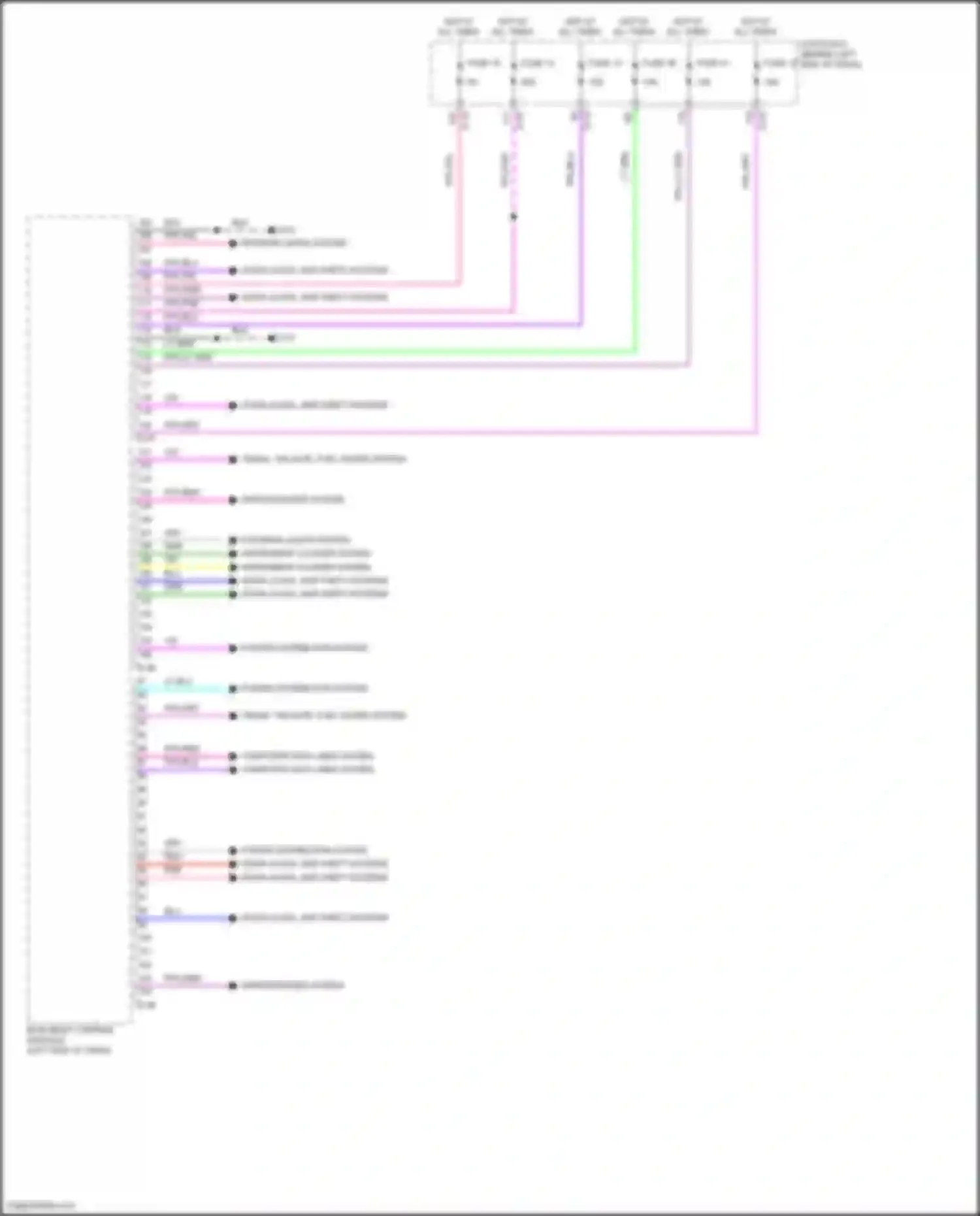 Wiring diagram door locks, anti-theft systems for Mitsubishi Outlander IV (2021-2024) (2 of 4)