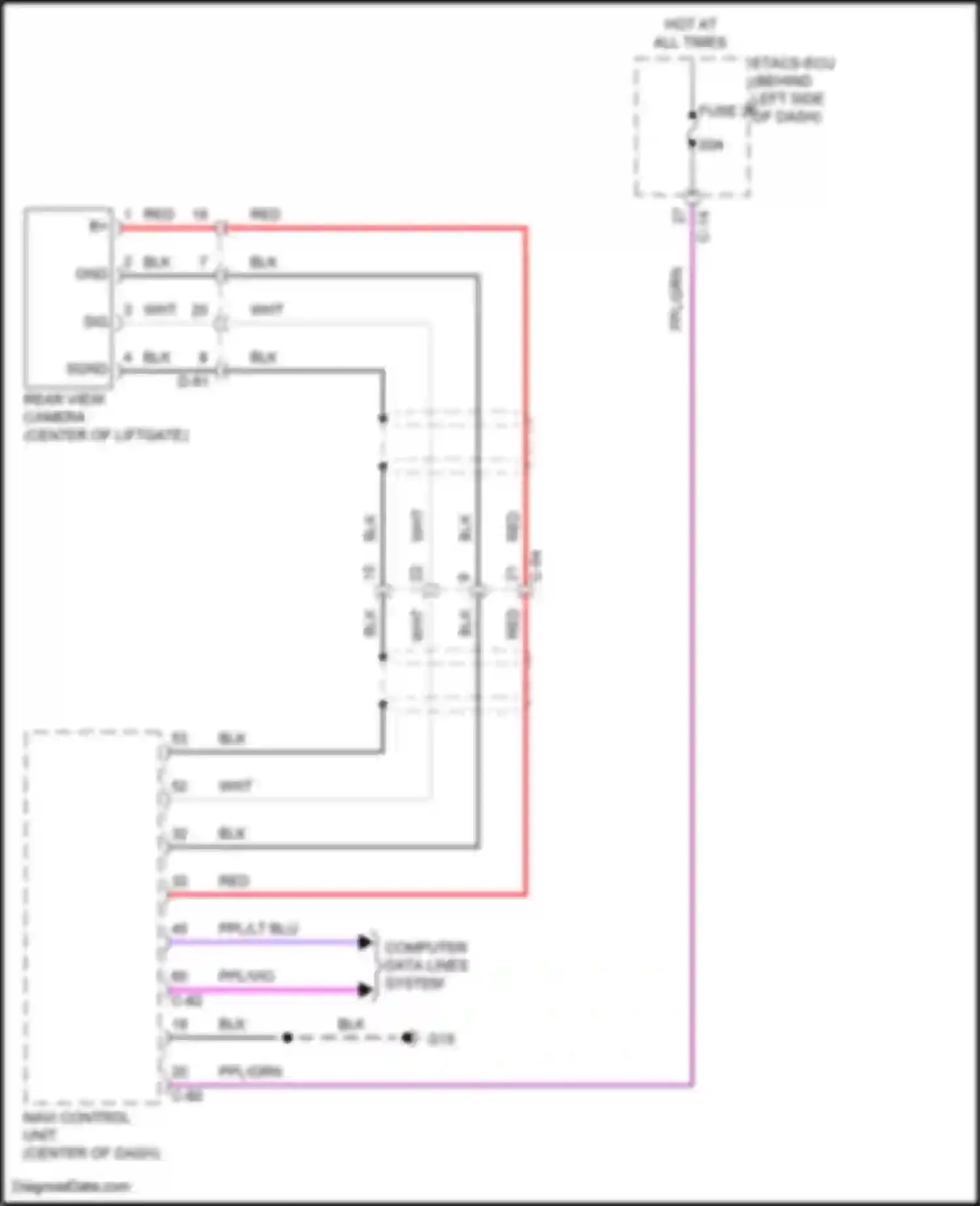 Wiring diagram navi control unit for Mitsubishi Outlander IV (2021-2024)