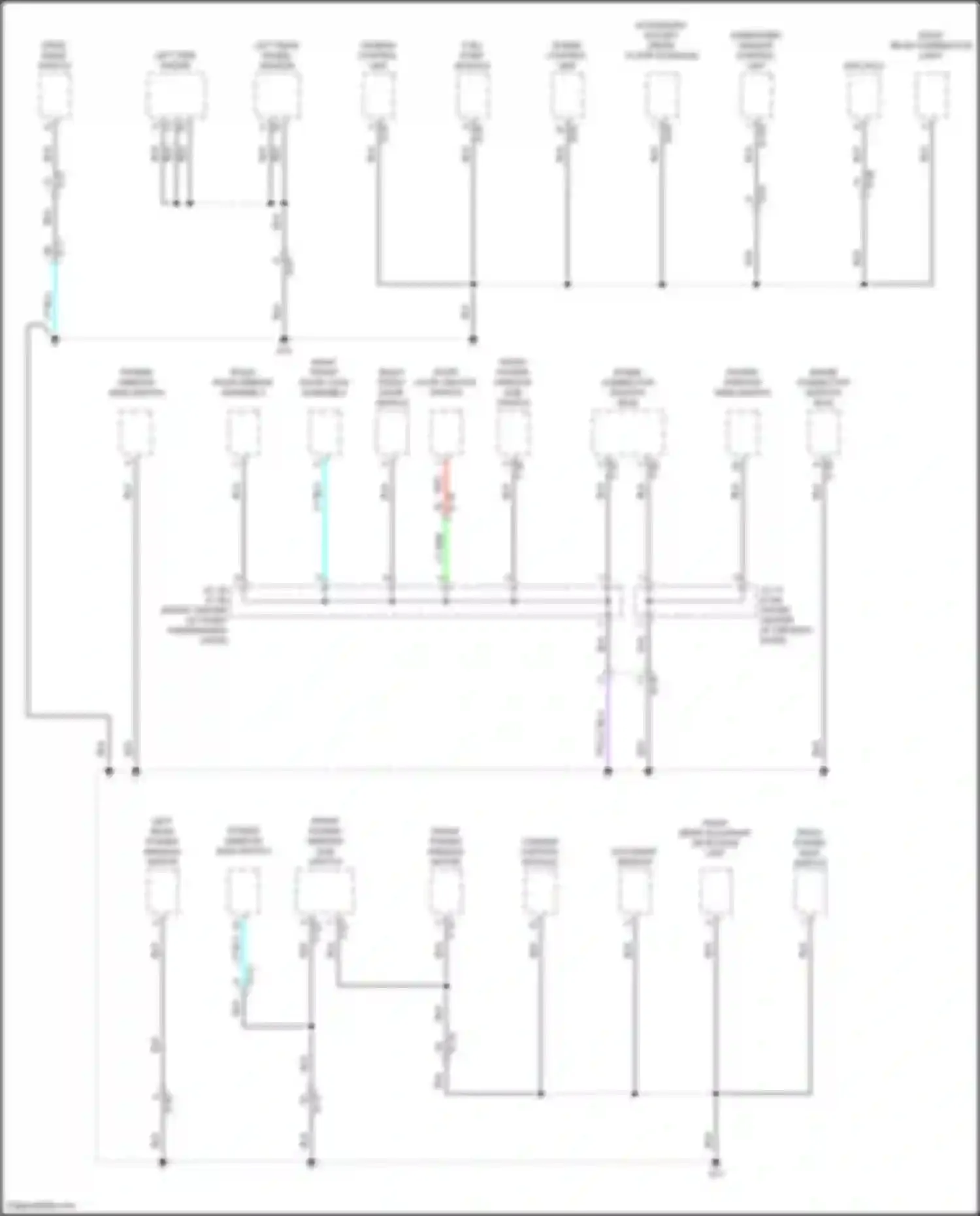 Wiring diagram left rear power window motor for Mitsubishi Outlander IV (2021-2024) (1 of 3)