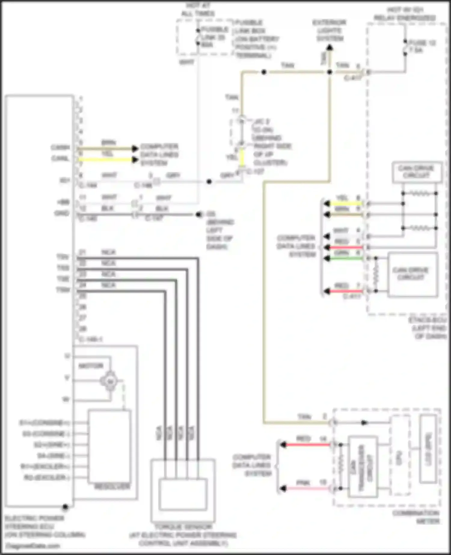 RVR Mitsubishi III facelift 3 (2019-2024): Electronic power steering circuit