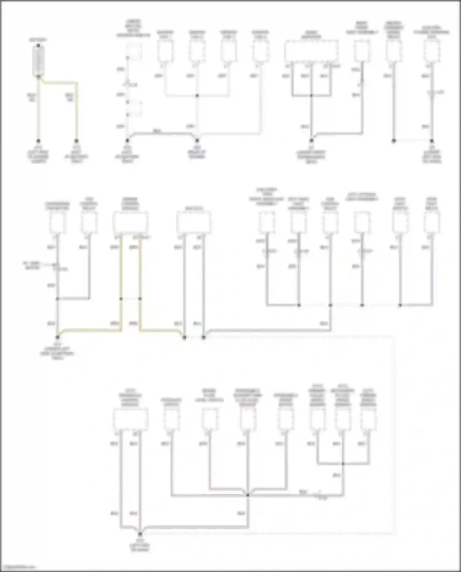 RVR Mitsubishi III facelift 3 (2019-2024): Ground distribution circuit (1 of 4)